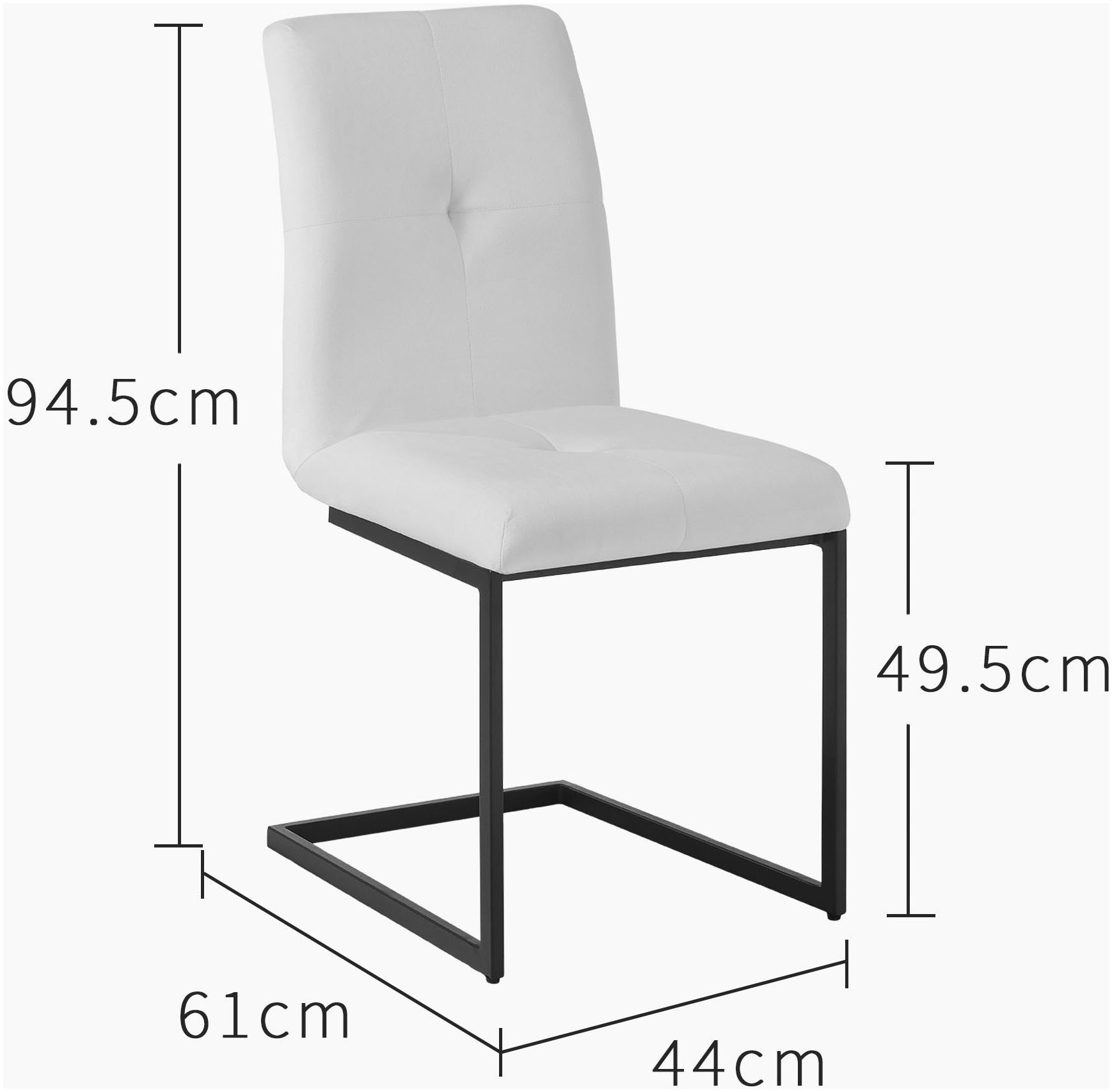 OTTO home Esszimmerstuhl »Vendy« (Set) 2 Stk.mit verstellbaren Füßen und robustem, pulverbeschichtetem Gestell.