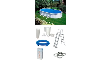 Ovalpool »Steely de Luxe Heat«, (Set, 7 tlg.)