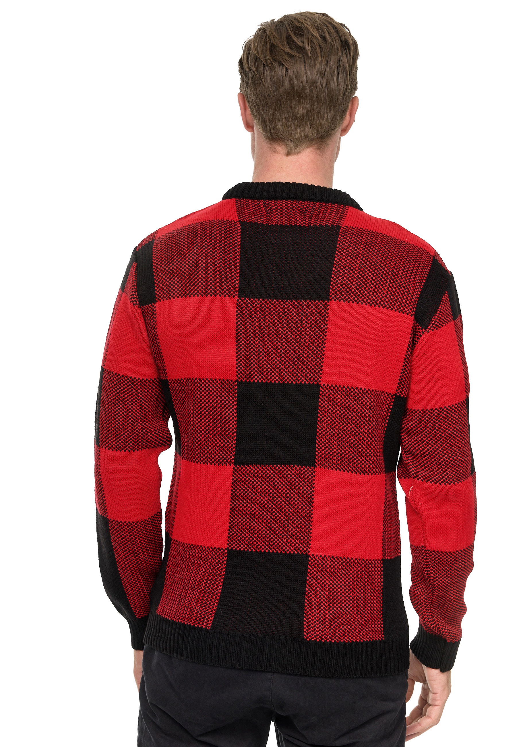 Rusty Neal Strickpullover, mit karierter Musterung