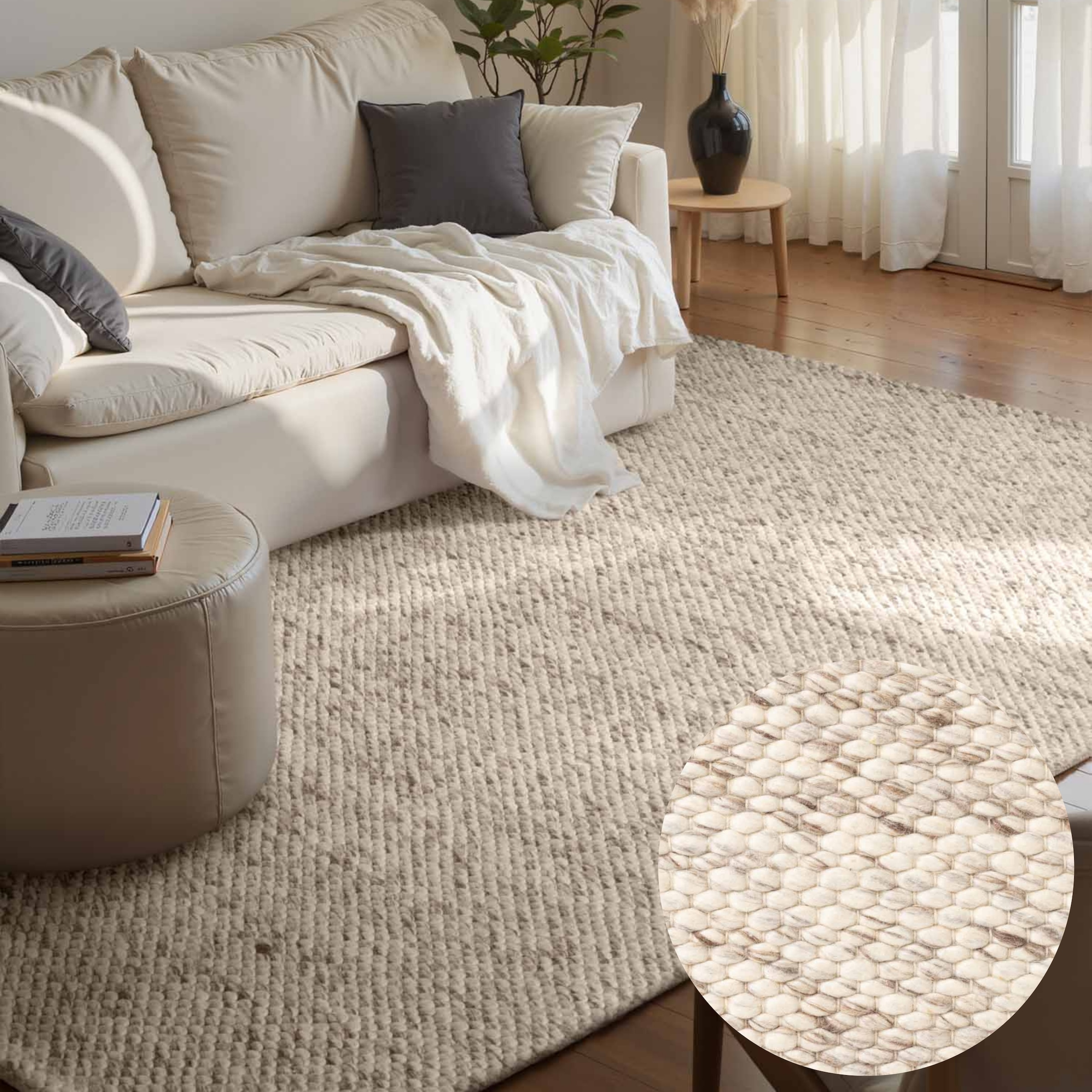 ELLE DECORATION Wollteppich "Beans" rechteckig 10 mm Höhe Handweb Teppich W günstig online kaufen