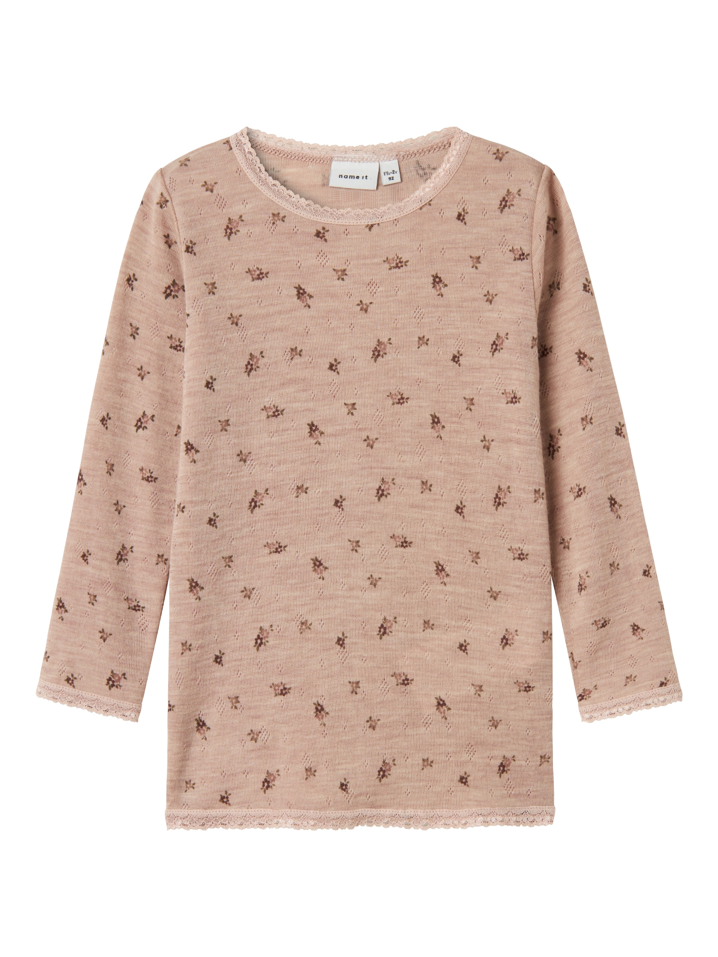 Name It Langarmshirt »NMFWANG WOOL NEEDLE LS TOP NOOS«, aus reiner Merinowolle