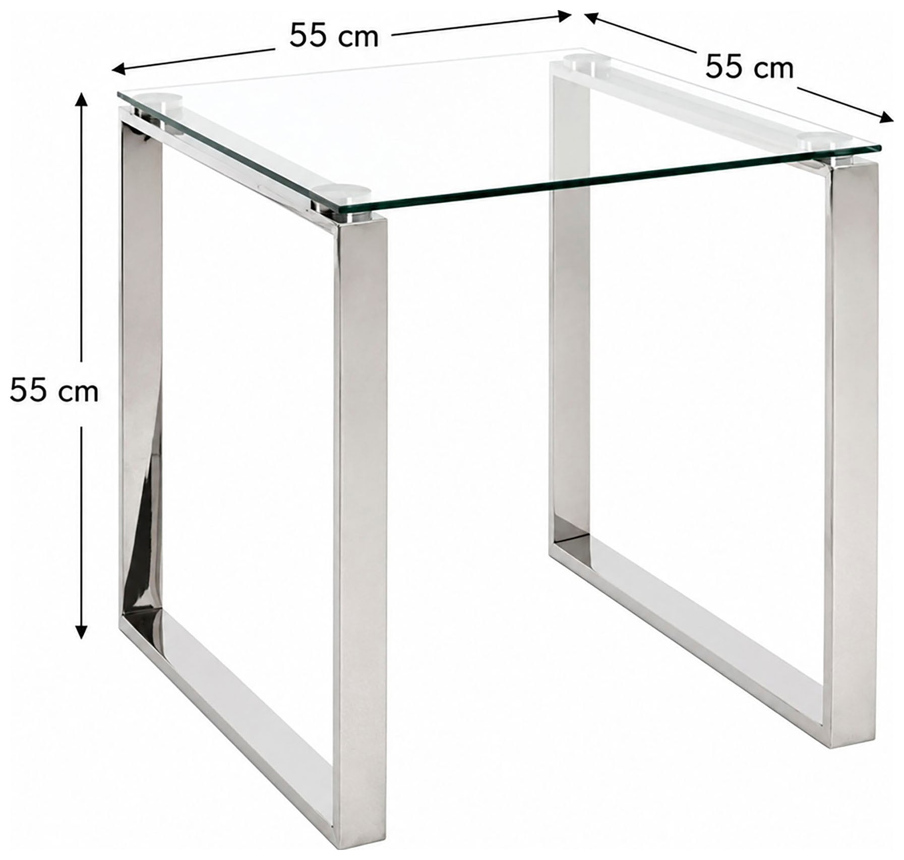 HAKU Beistelltisch »Sofatisch, Wohnzimmertisch« 1 Stk. tlg. quadratisch - aus Metall Silber B/T/H 55/55/55 cm