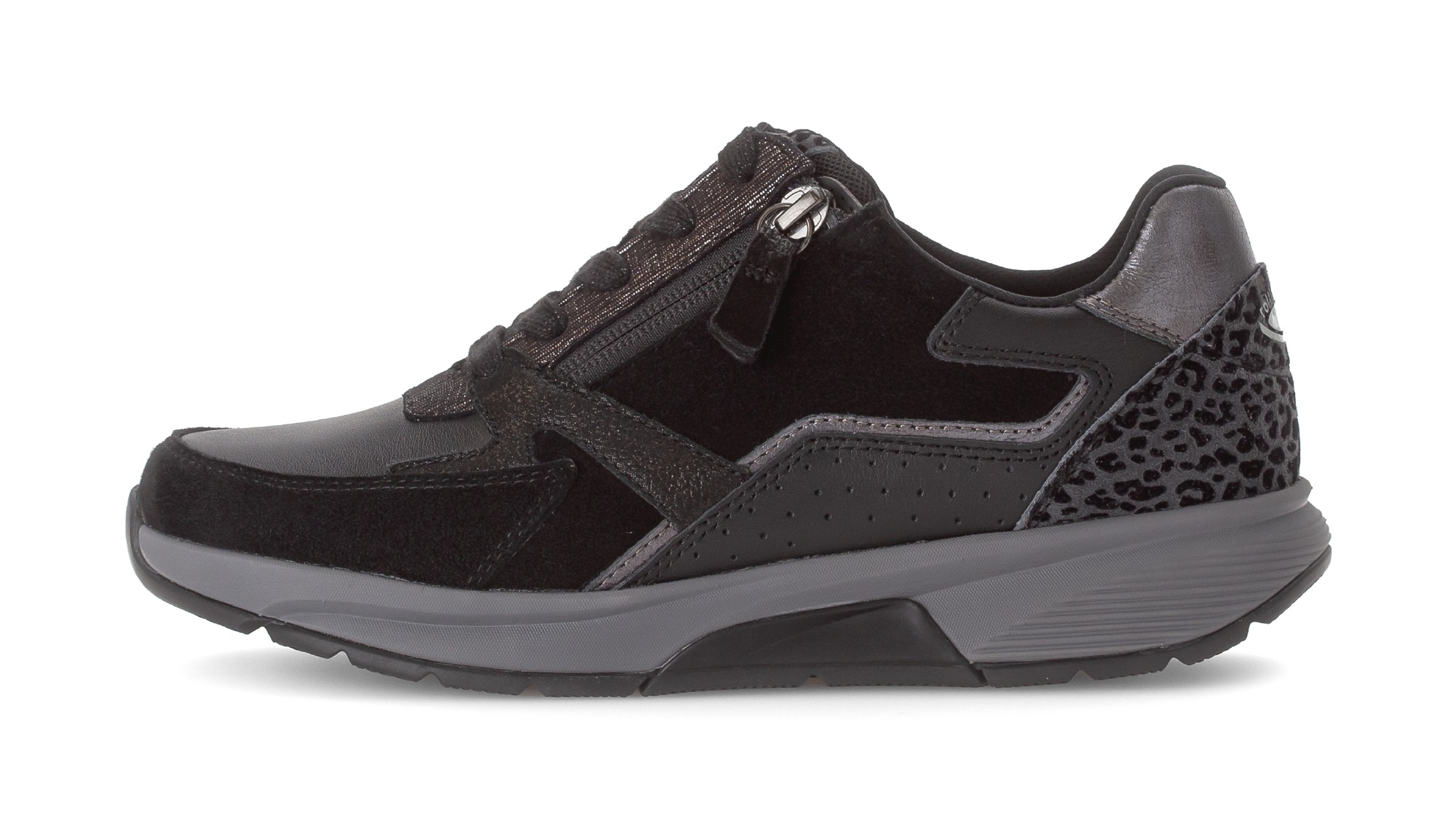Gabor Rollingsoft Keilsneaker, Schnürer, Halbschuh, Freizeitschuh mit zusätzlichem Reißverschluss