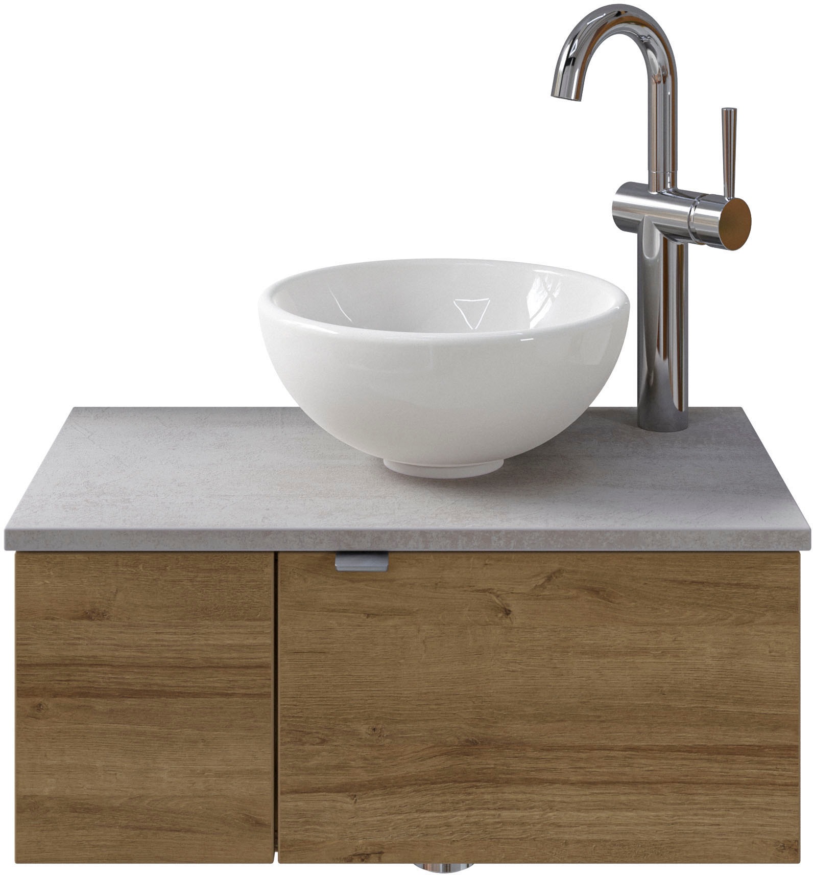 Saphir Waschtisch »Serie 6915 Waschschale mit Unterschrank für Gästebad, Gäste WC«, 61 cm breit, 2 Türen, offenes Fach, kleine Bäder, ohne Armatur