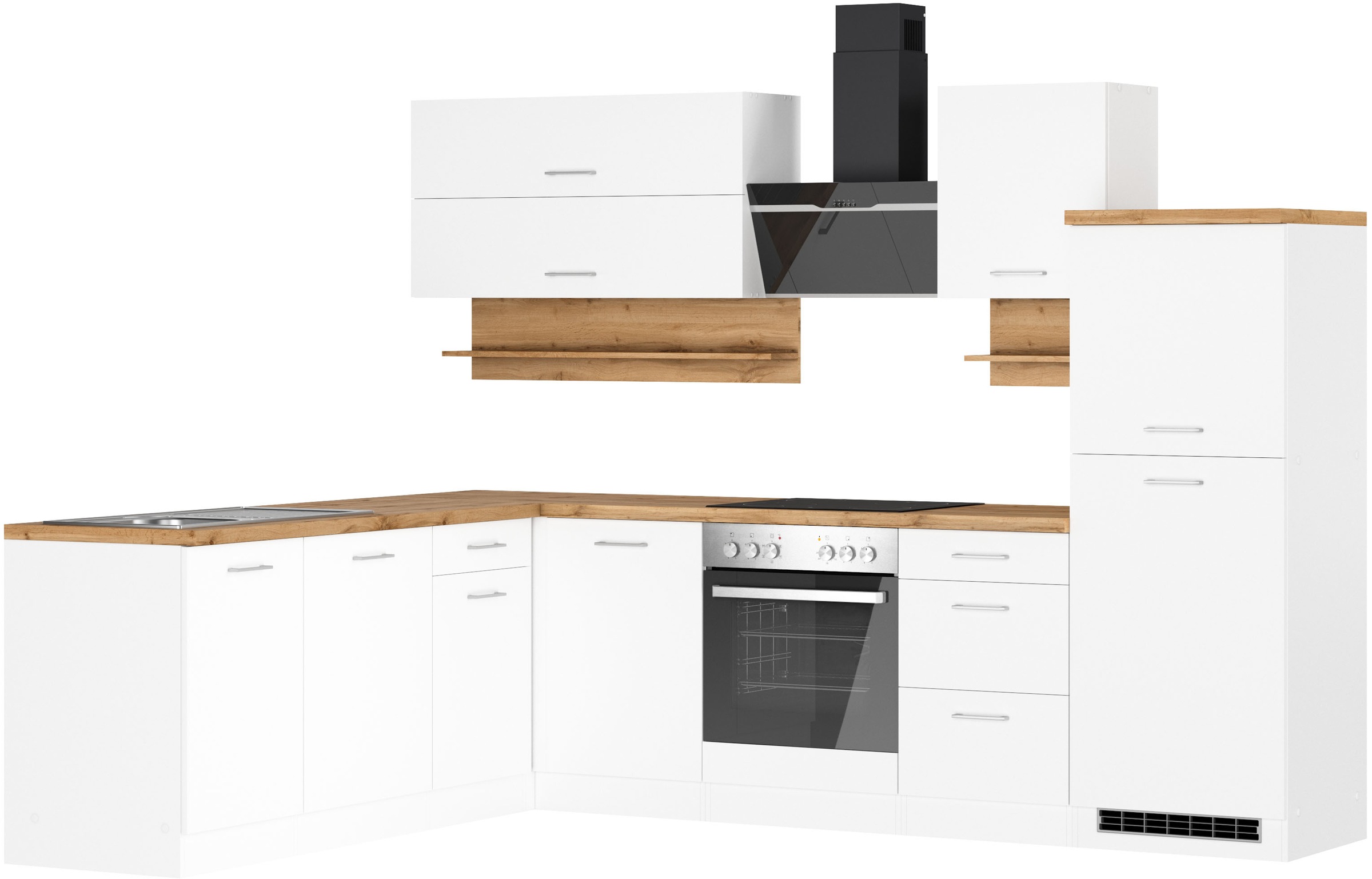 KOCHSTATION Winkelküche "KS-Milan" Stellbreite 280/220 cm, viel Stauraum, w günstig online kaufen