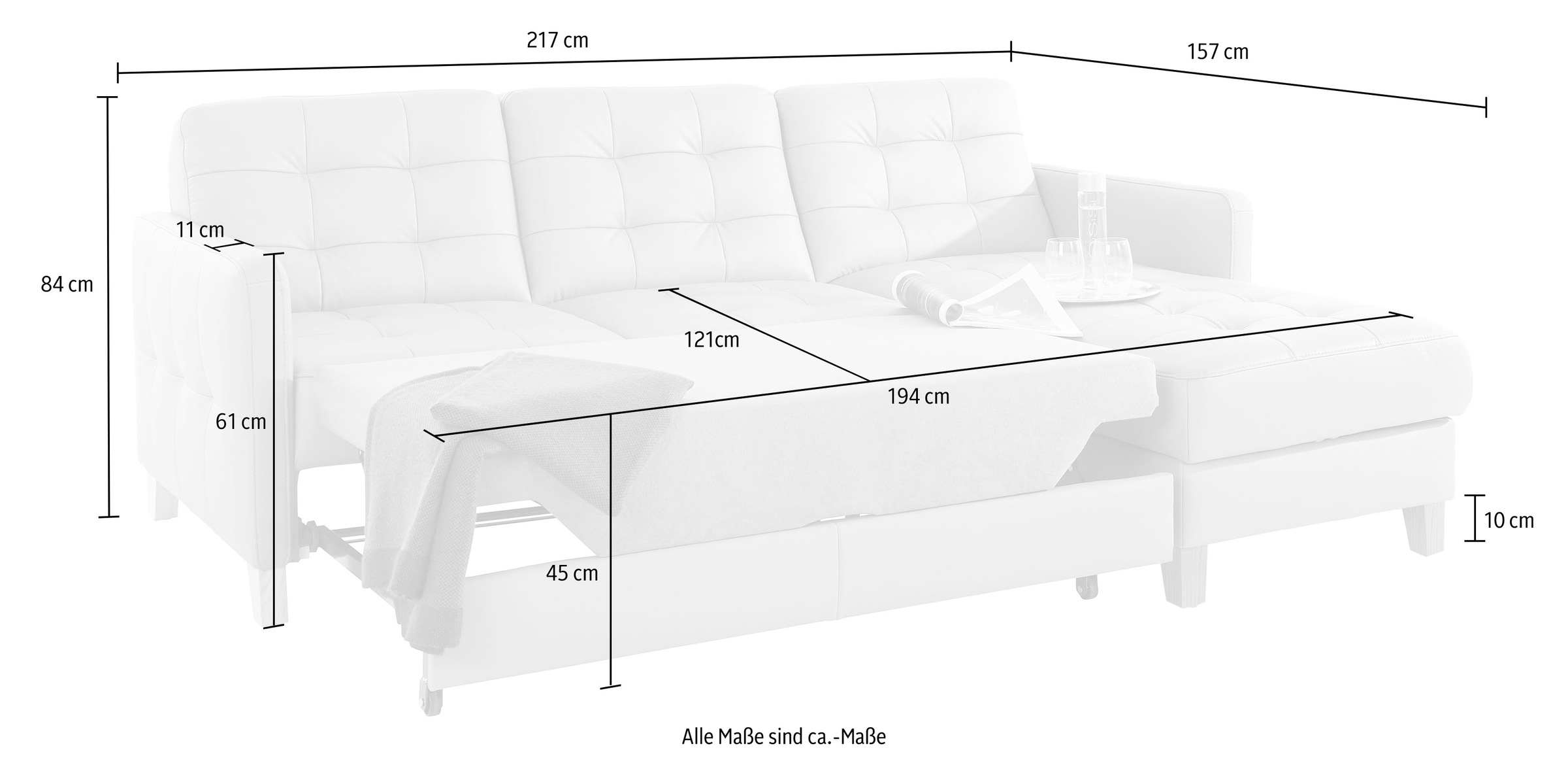 exxpo - sofa fashion Ecksofa »Elio, kompakt und komfortabel, bequem und zeitloses Design, L-Form«, wahlweise mit Bettfunktion