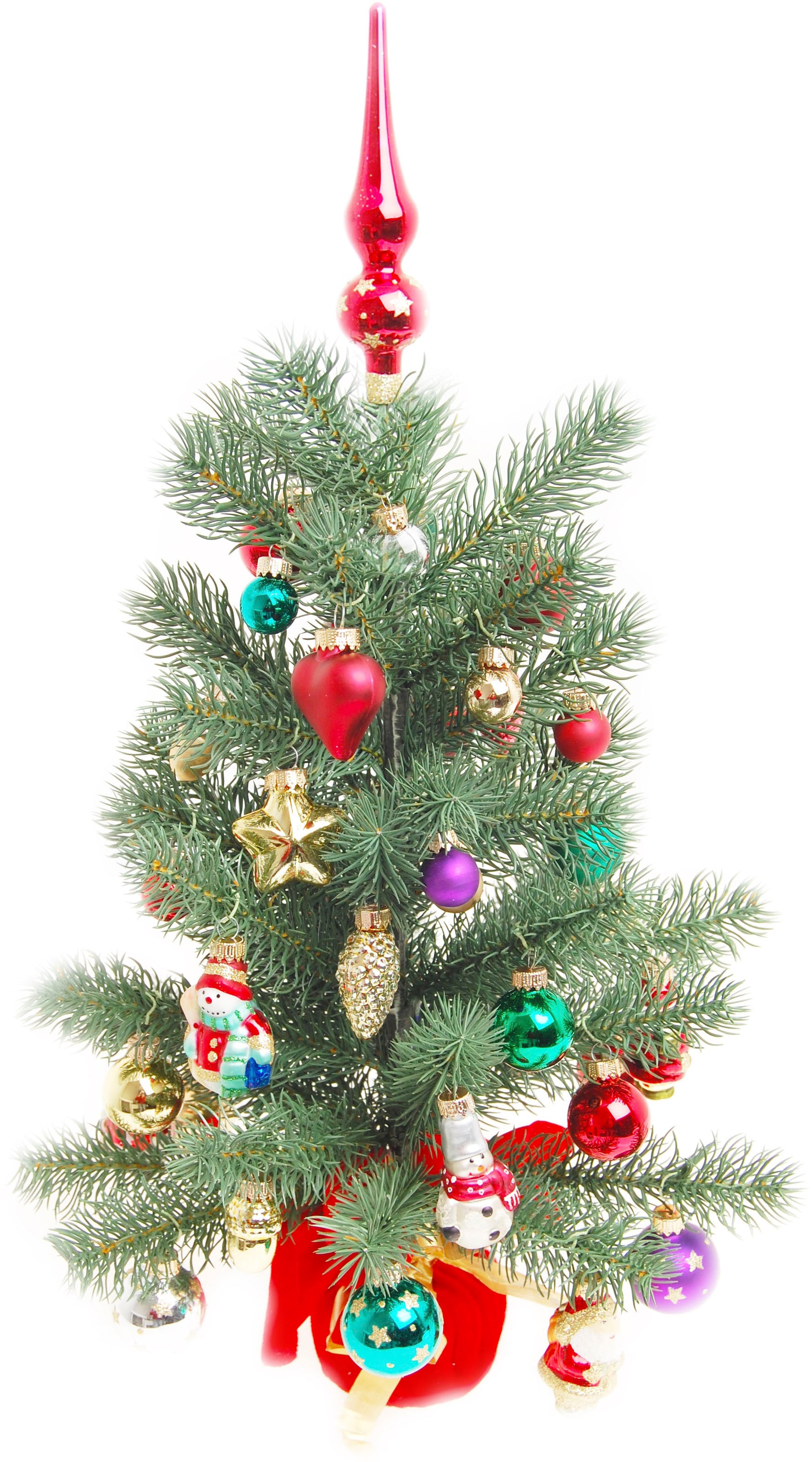 Krebs Glas Edeltanne, »Mini Kugeln, - | Lauscha und 45 Spitze«, Figuren inkl. mit cm Weihnachtsbaum BAUR Kugelaufhänger Künstlicher bestellen Weihnachtsbaumschmuck Weihnachtsbaum