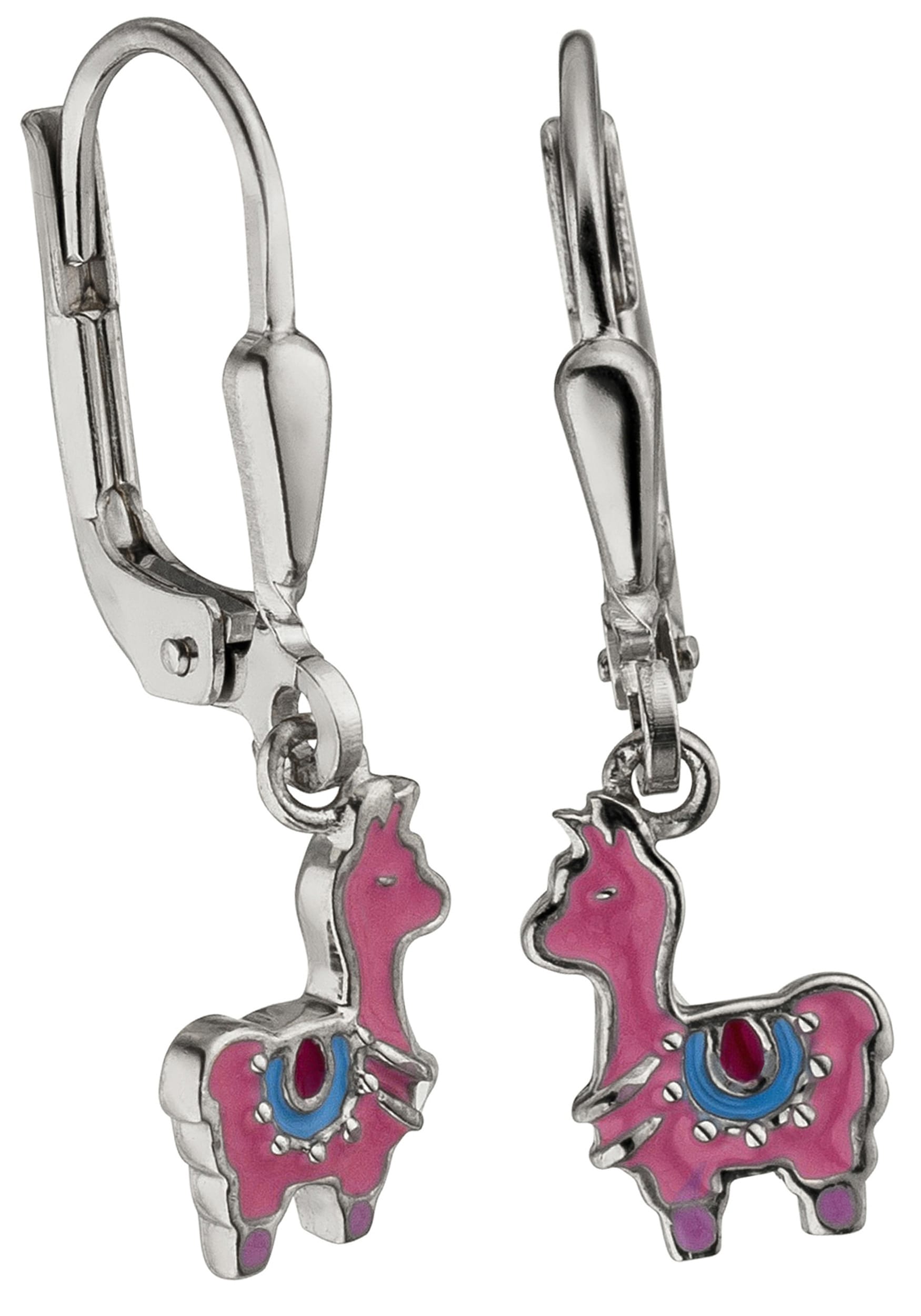 Paar JOBO | BAUR 925 Lama Silber Ohrhänger Kinder-Ohrringe »Ohrringe pink«, rhodiniert