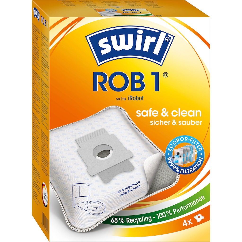 Swirl Staubsaugerbeutel »ROB 1®«, (Packung), für iRobot Clean Base Automatische Absaugstation, 4er-Pack