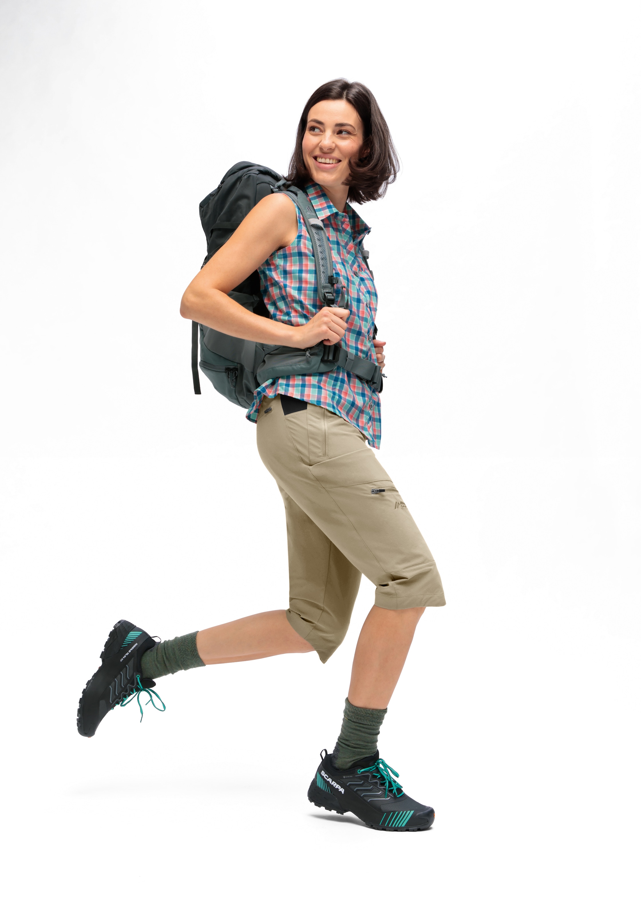 Maier Sports Outdoorhose »Inara slim Capri Vario«, Damen Wanderhose, elastische Funktionshose mit 4 Taschen, Slim Fit