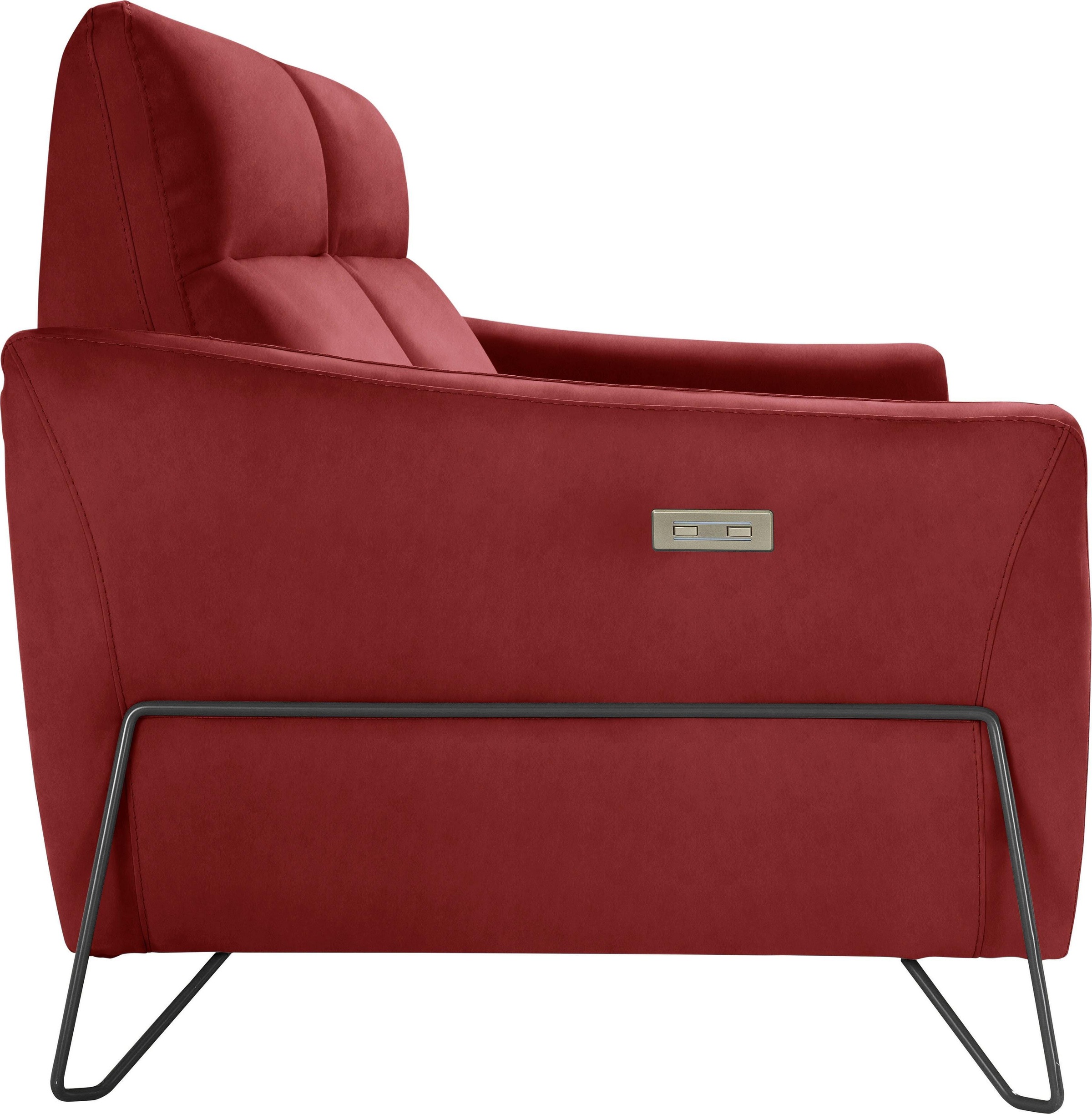 Egoitaliano 2-Sitzer »Gaia, modern, elegant und super komfortabel mit hoher Rückenlehne« erstklassiger Sitzkomfort, Inkl. 2 Relaxfunktionen, mit Designfuß