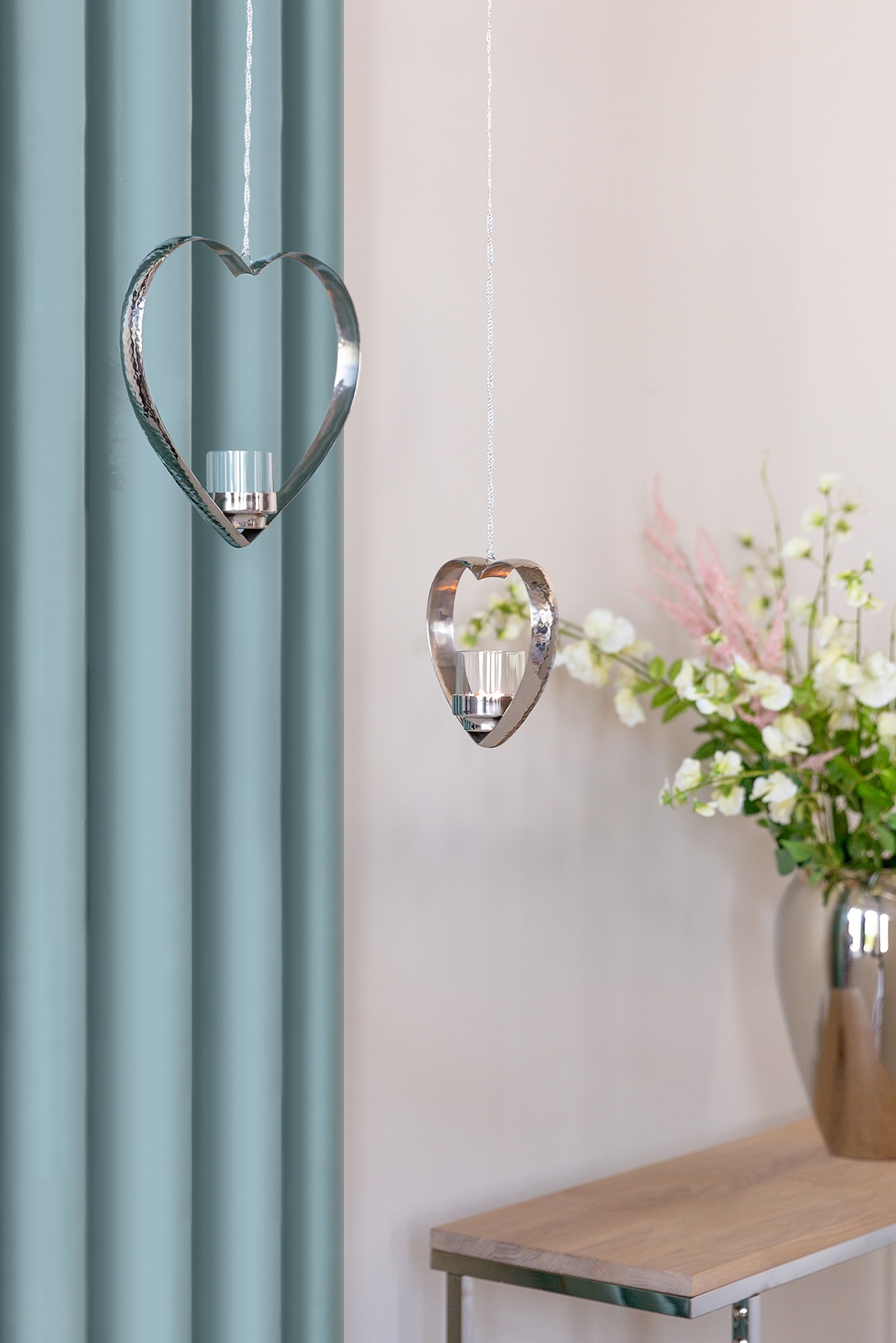 Fink Teelichthalter "DOREA" Herzform inkl. Glas, zum Aufhängen, Edelstahl günstig online kaufen