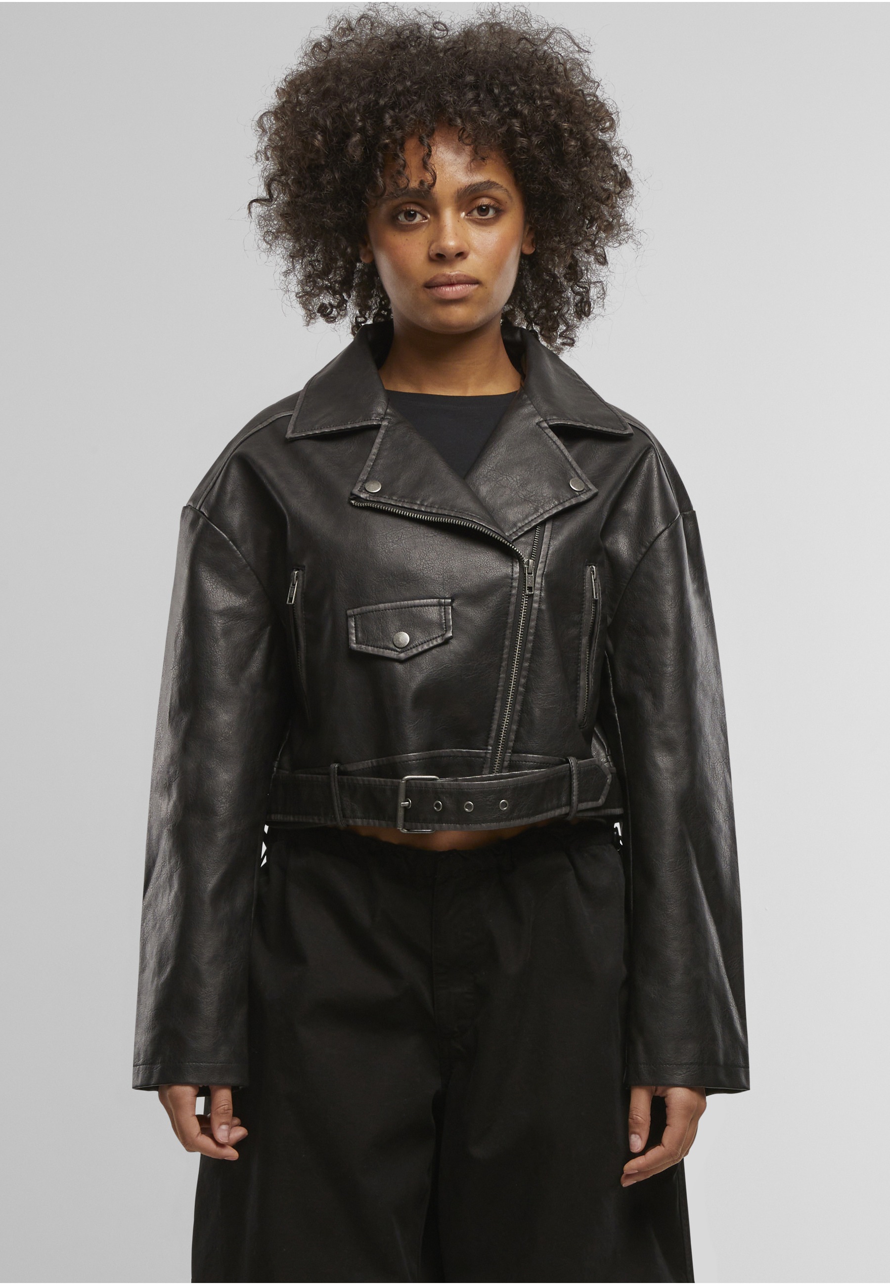 URBAN CLASSICS Ledermantel »Urban Classics Ladies Vintage Jacket«