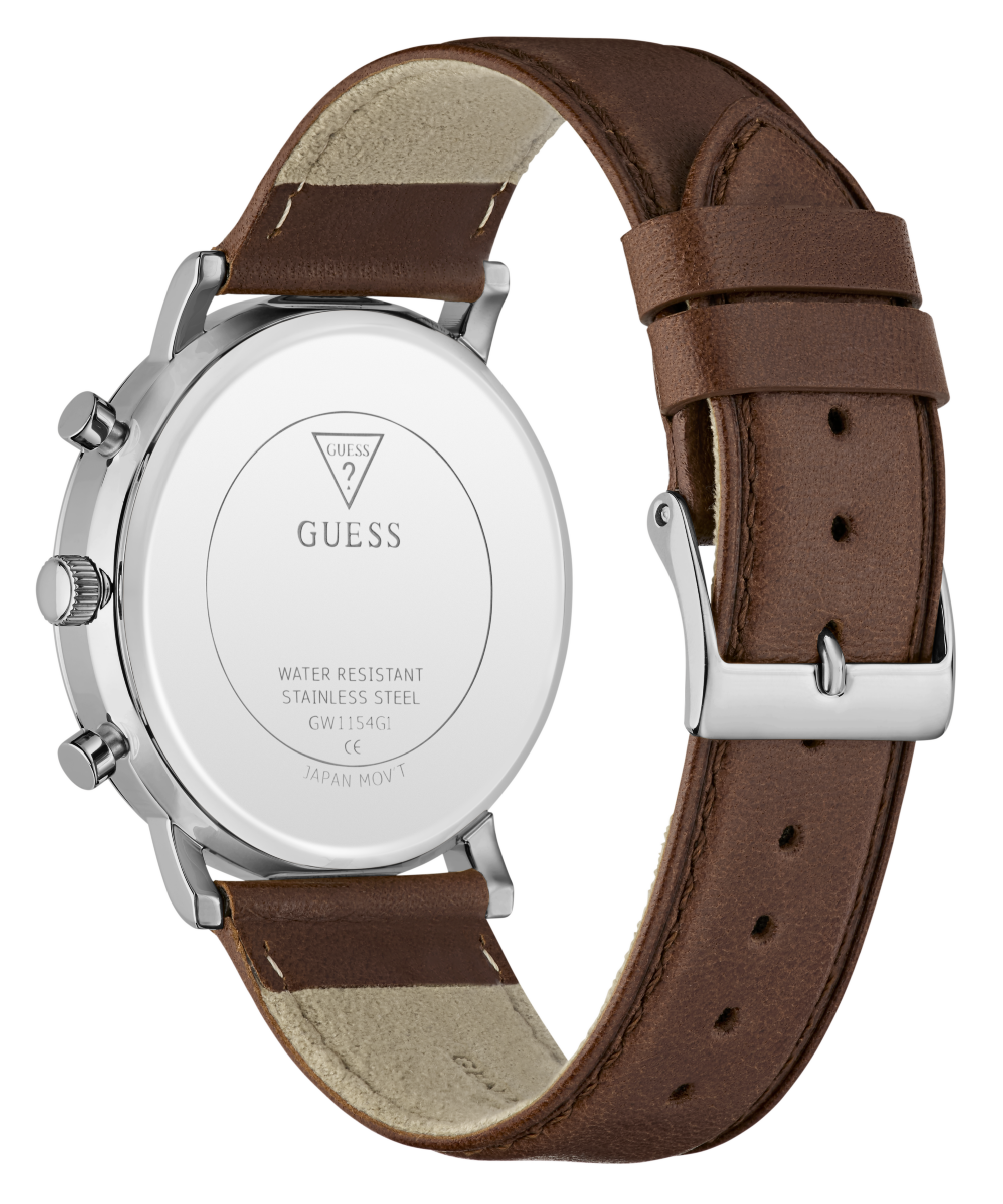 Guess Quarzuhr »CASSIAN« Armbanduhr, Herrenuhr, Lederarmband, analog