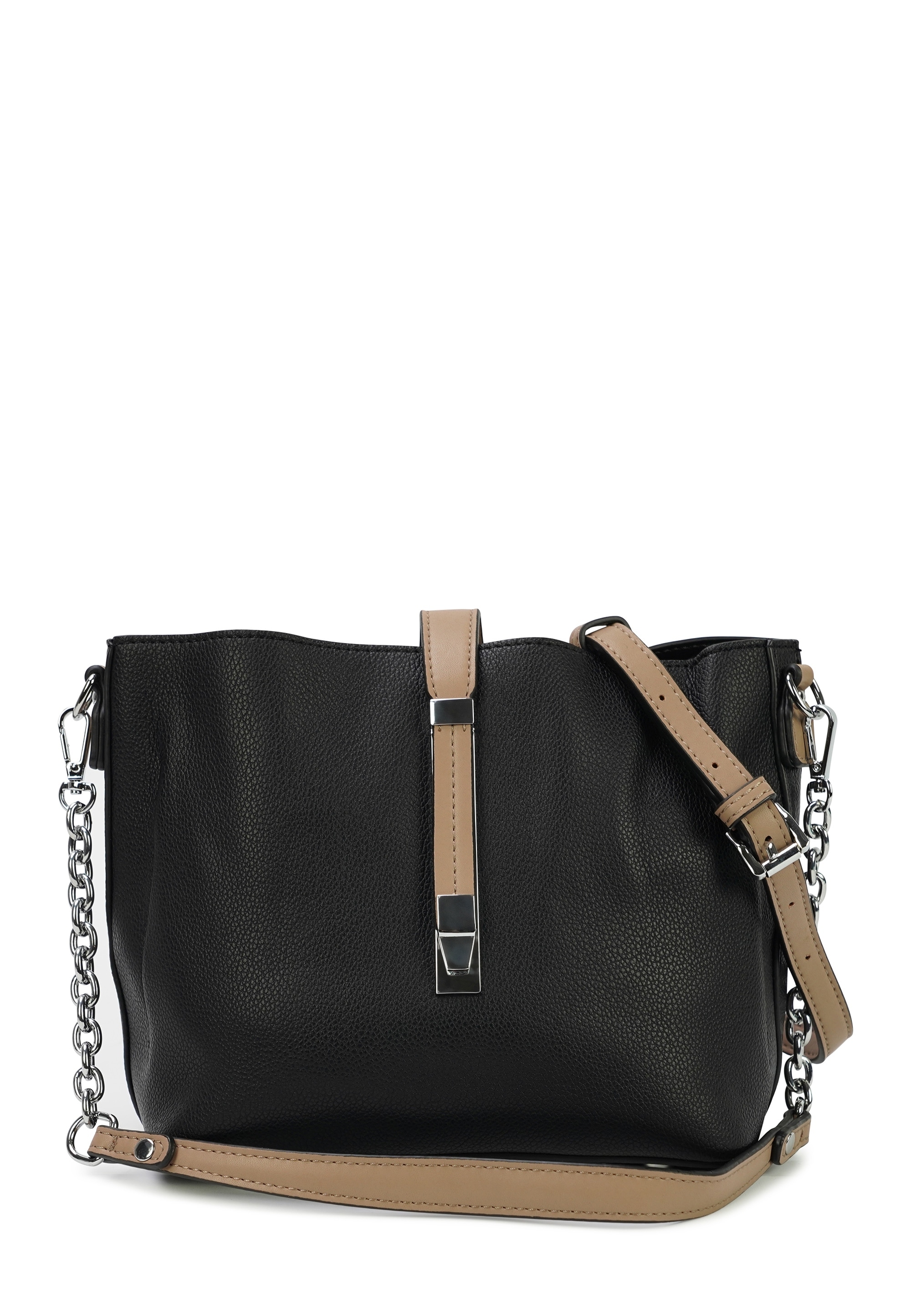 Schultertasche HARPA "MISCHA", Herren, Gr. B/H/T: 12cm x 18cm x 29cm, schwarz, Polyurethan (PU), mehrfarbig, Taschen Schultertasche, mit wechselbaren Schultergurten