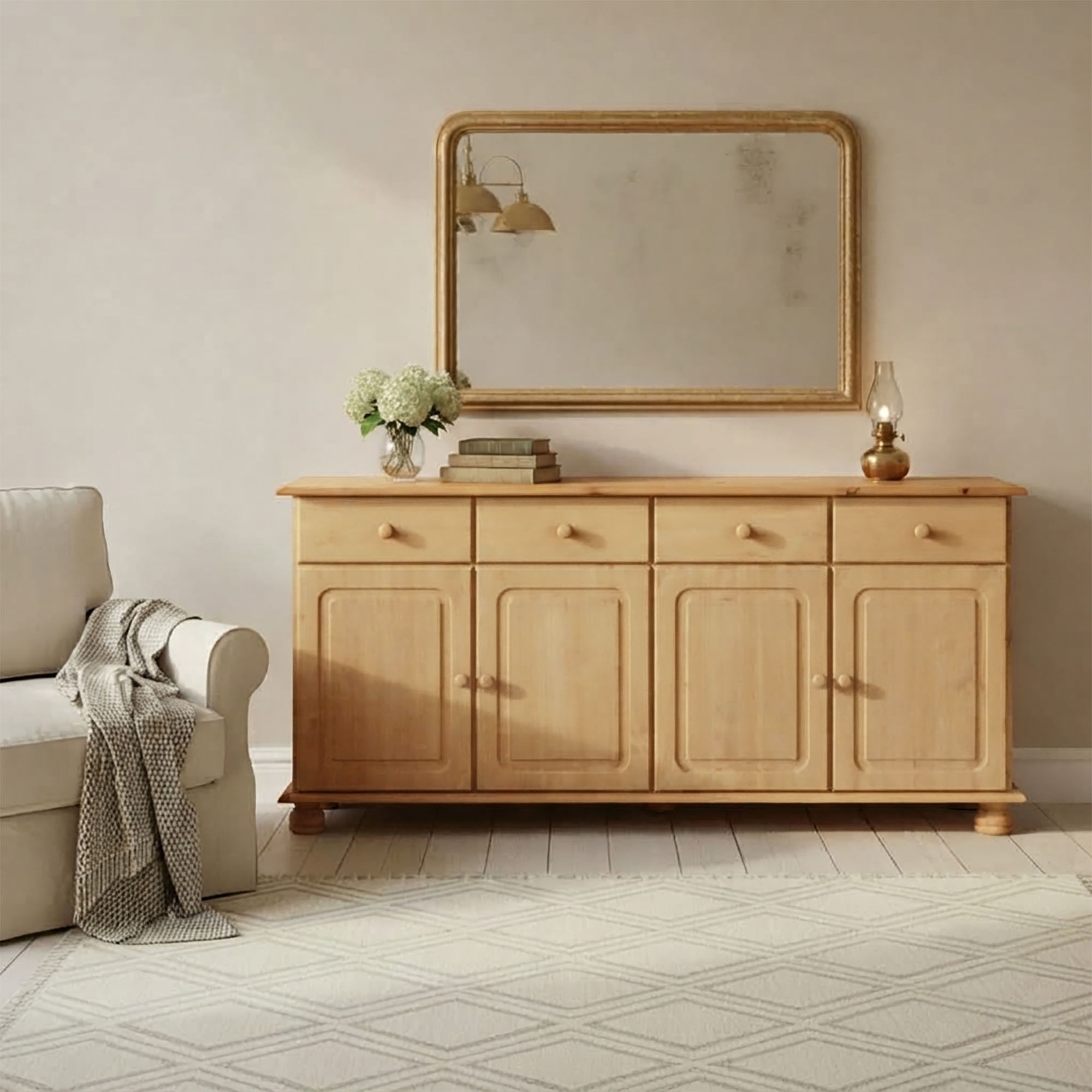 OTTO home Sideboard »Mette« Kommode aus massivem Kiefernholz, Breite 156 cm