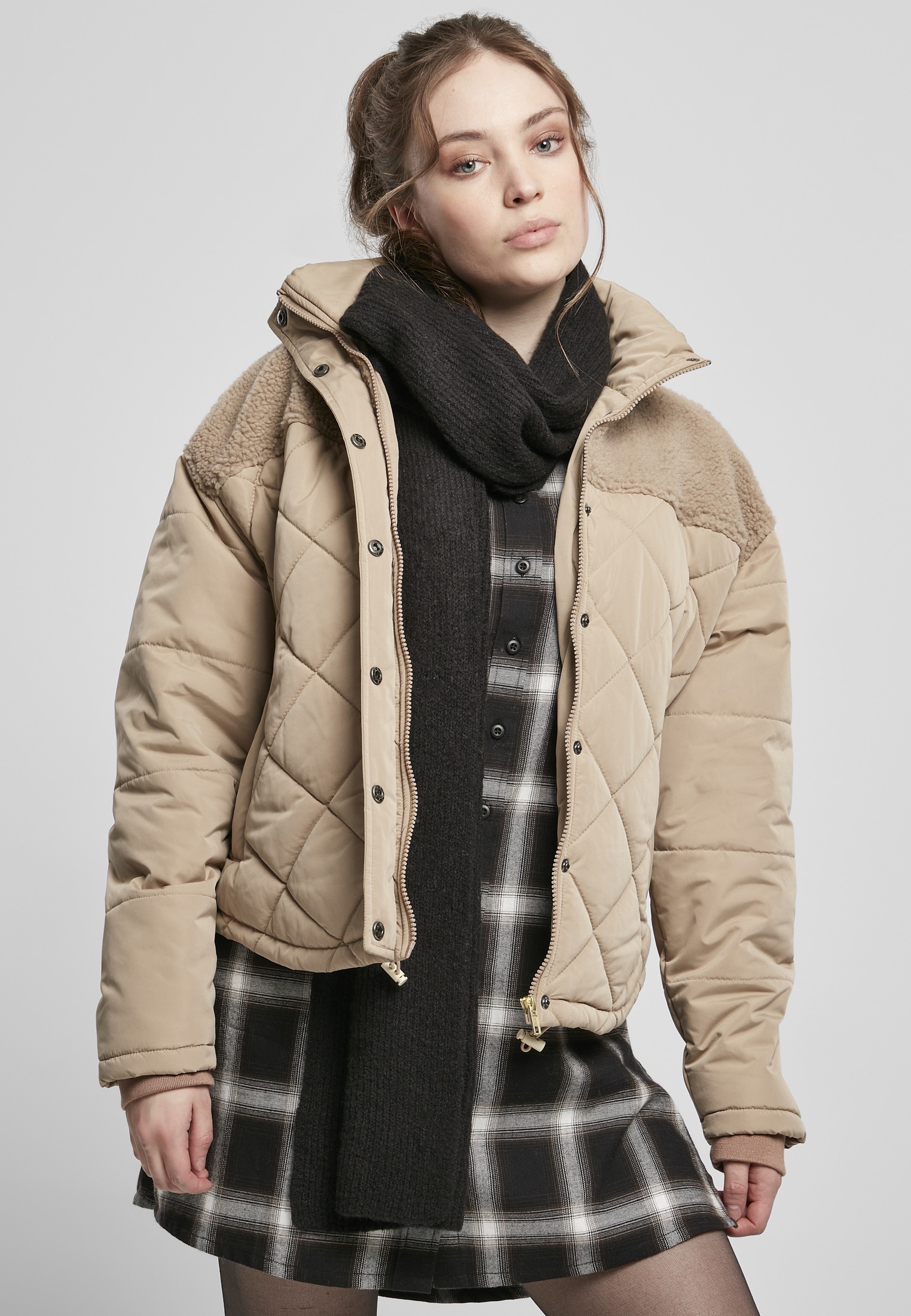 URBAN CLASSICS Winterjacke »Damen Ladies Oversized Diamond Quilt Puffer  Jacket«, (1 St.), ohne Kapuze für kaufen | BAUR