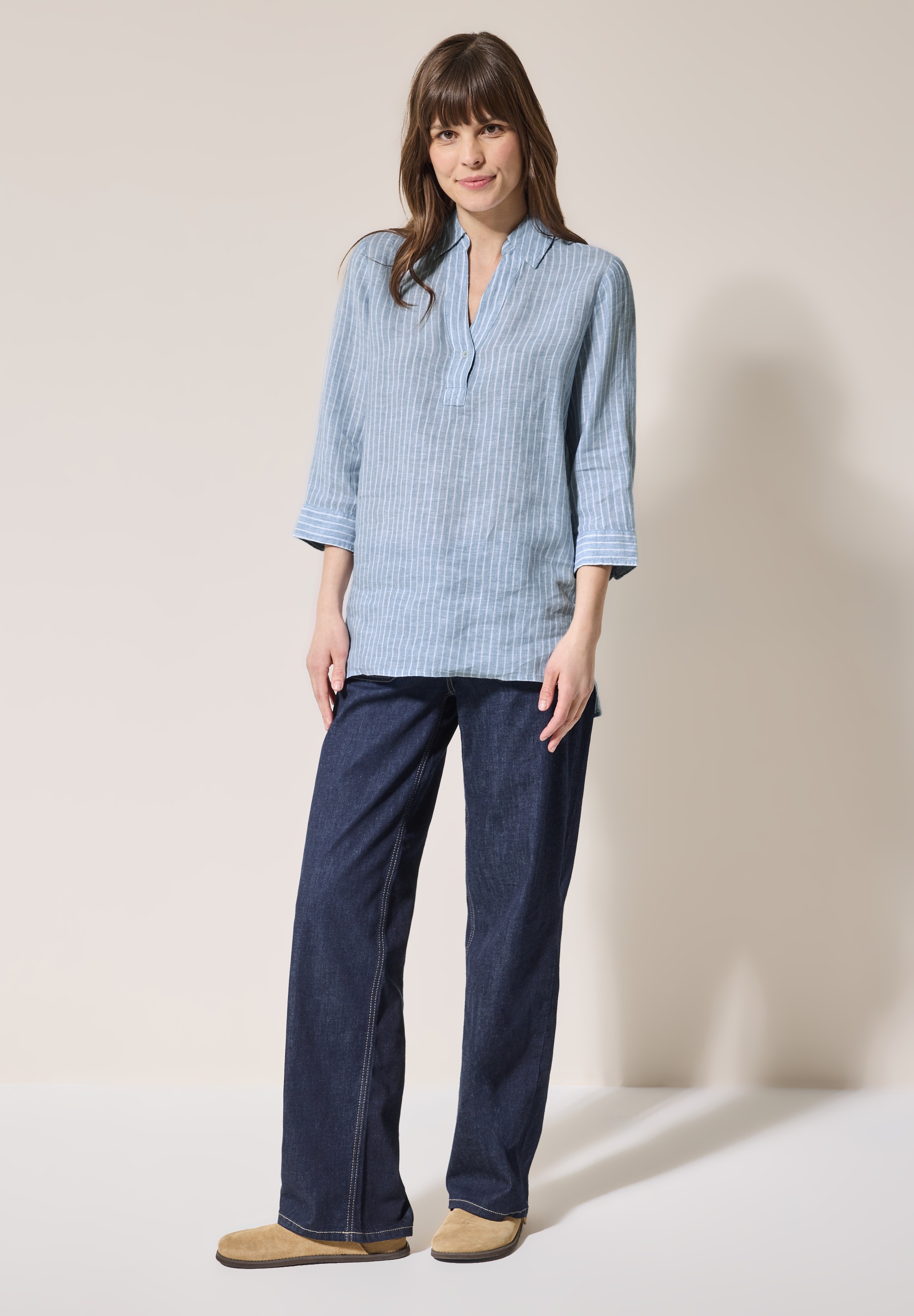 Cecil Klassische Bluse, aus Leinen