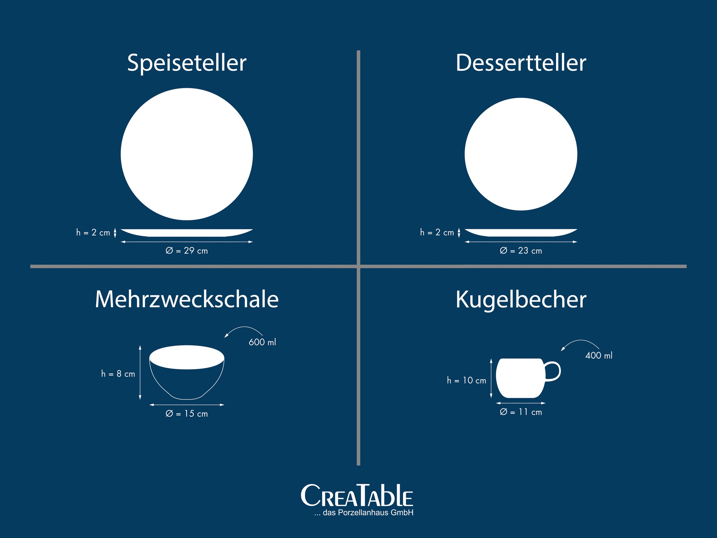 CreaTable Kombiservice »Fjord Bunt, Service, 16-tlg.« Skandinavisches Design, Reativglasur