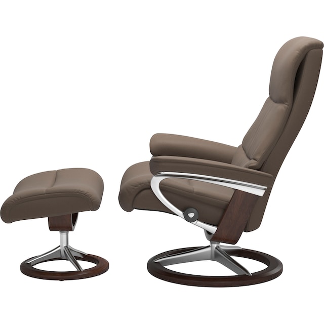 Stressless® Relaxsessel »View«, (Set, Relaxsessel mit Hocker), mit  Signature Base, Größe M,Gestell Braun kaufen | BAUR