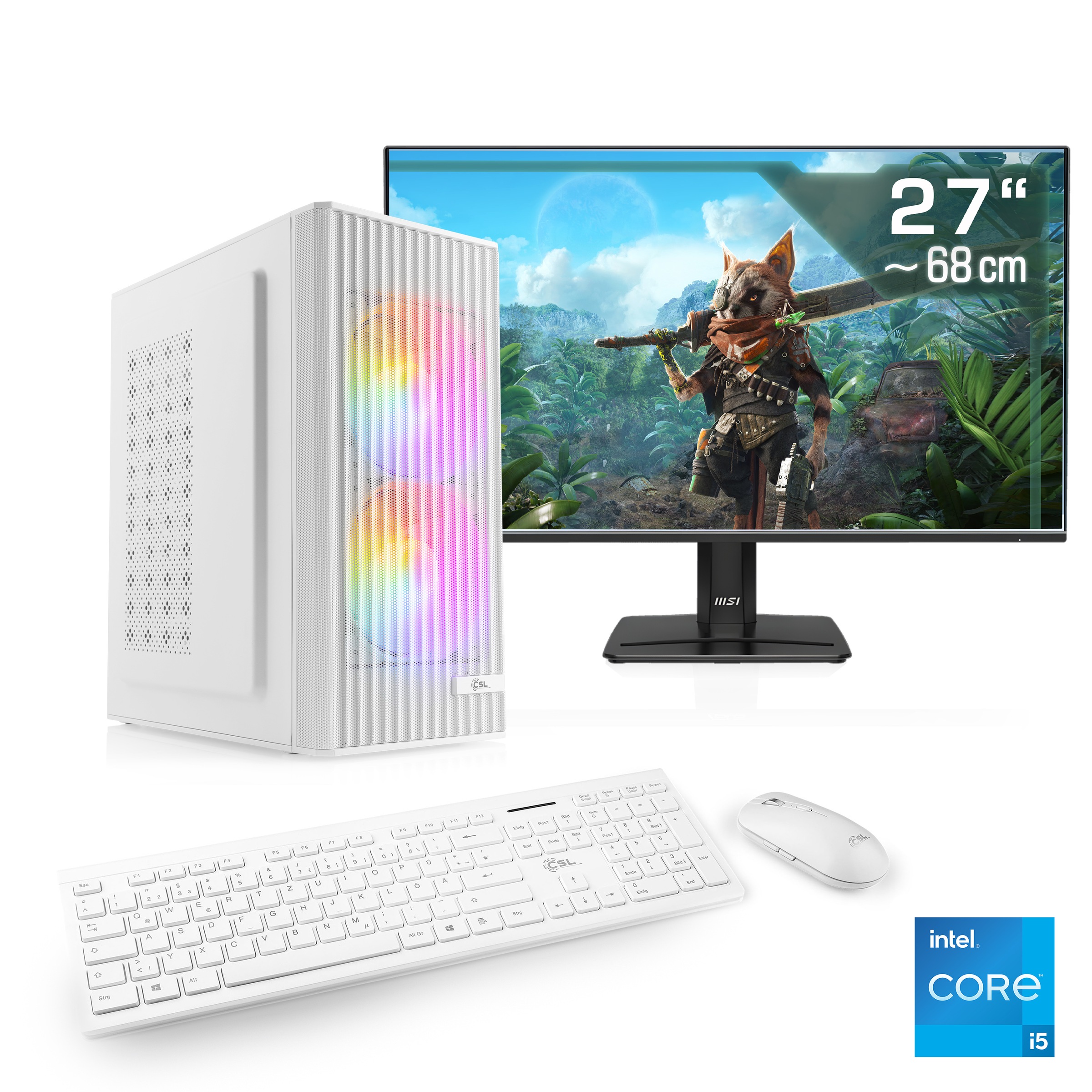CSL PC-Komplettsystem »Spectrum V25255W« 27 ″ Intel® Core i5 GeForce RTX 5060 32 GB RAM 1.000 GB SSD