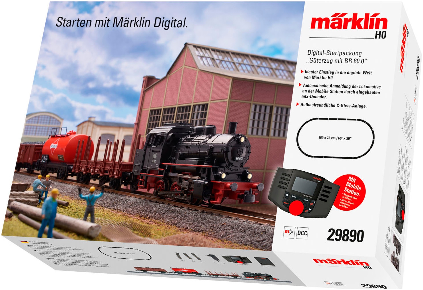 MÄRKLIN Kinder Modelleisenbahn-Set "Märklin Digital-Startpackung Güterzug mit BR 89 - 29890", bunt, Kunststoff, Metall, Modelleisenbahnen, Made in