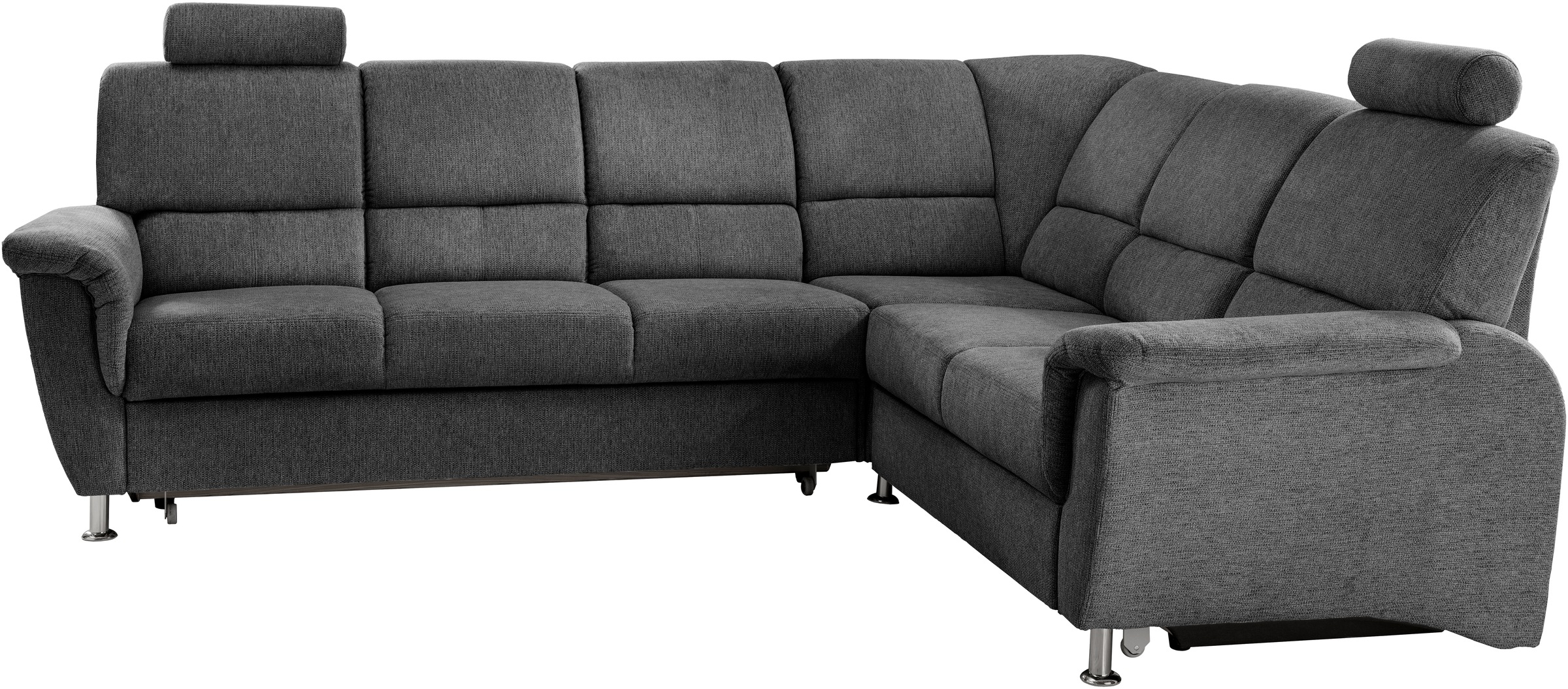 Home affaire Ecksofa »Pisa L-Form, mit Schlaffunktion, Stauraum, 2x höhenverstellbare«, Kopfstützen und Relaxfunktion im Eckelement