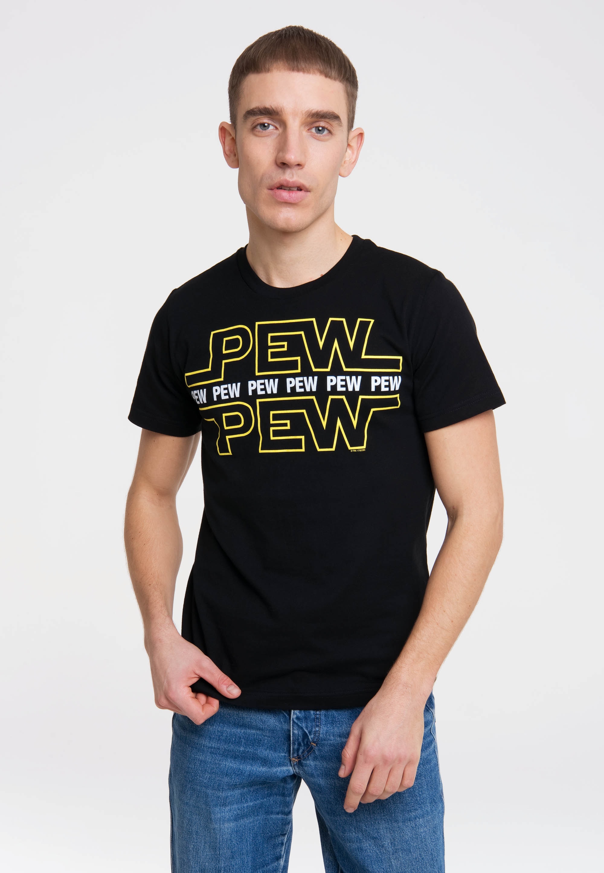 T-Shirt »Pew Pew«, mit lustigem Frontprintmotiv