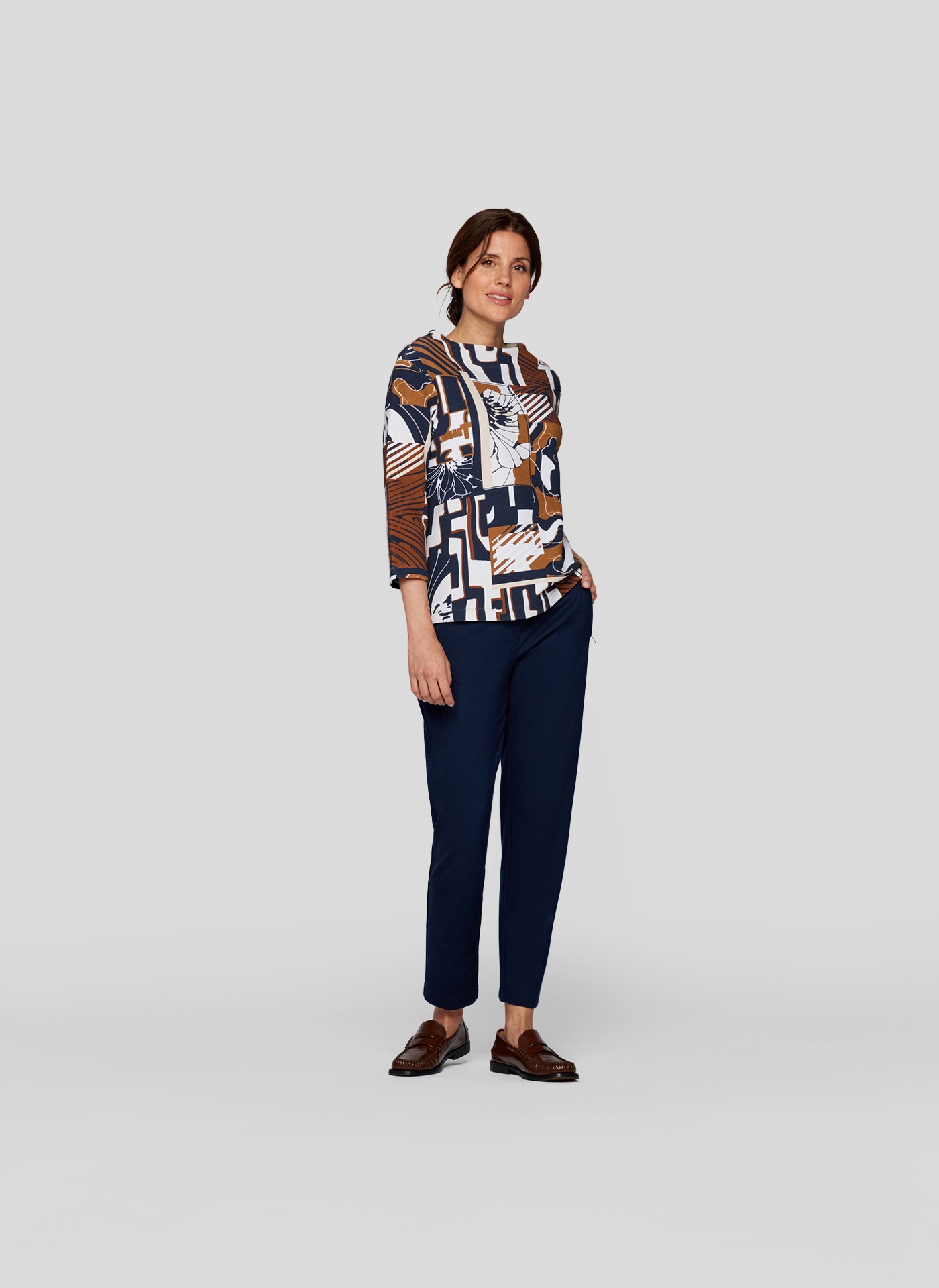 Rabe 3/4-Arm-Shirt, mit grafischem Muster