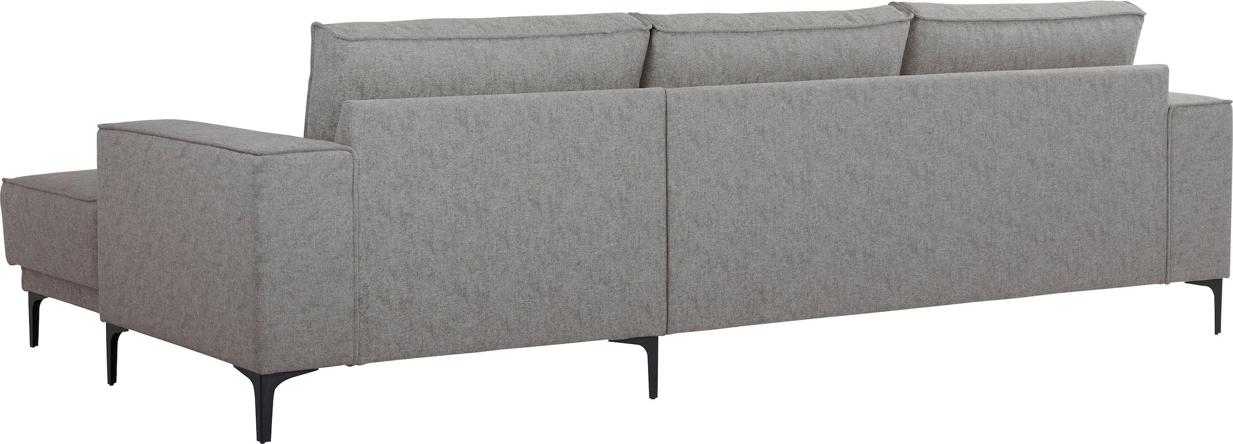 Places of Style Ecksofa »Polsterecke Oland, Struktur, Flachgewebe, Luxus-Microfaser, Boucle«, L-Form, 280 cm, Wellenunterfederung, Skandi-Design, Metallfüße
