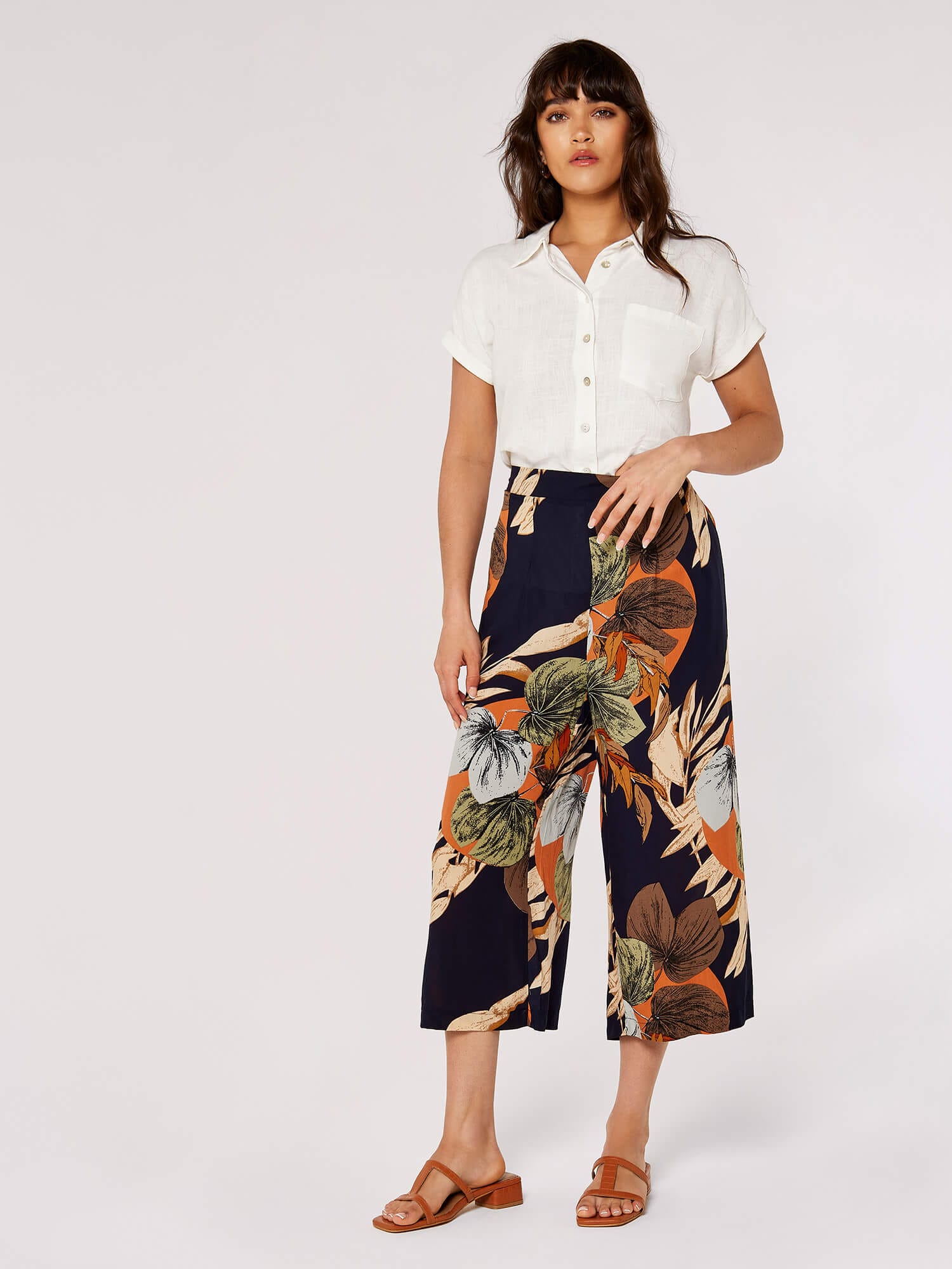 Apricot Klassische Bluse »Leinenhemd mit Knöpfen« 1 mit Umschlagärmeln
