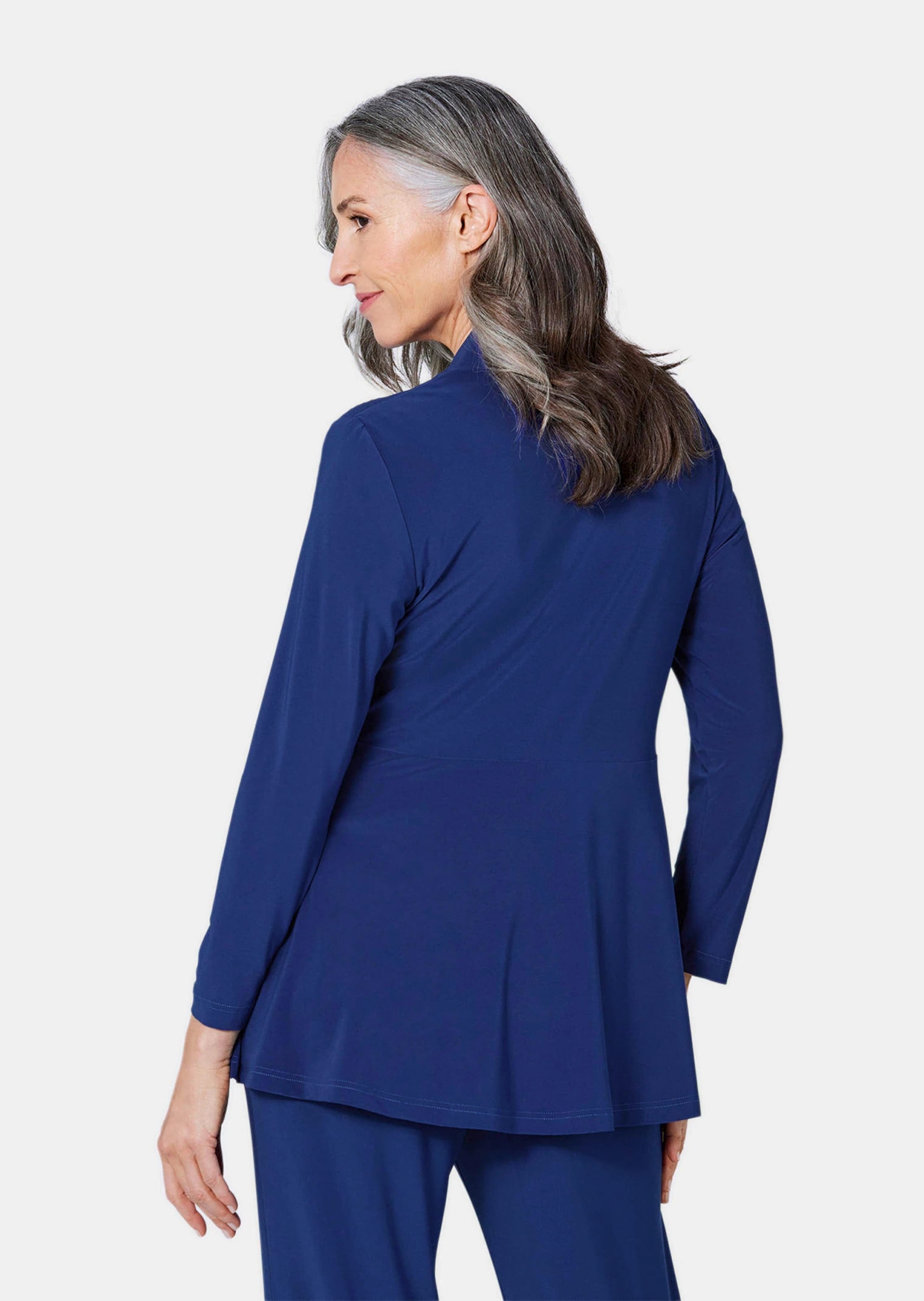 GOLDNER Sweatjacke »Jersey-Longjacke Weich fallende Jersey-Longjacke«