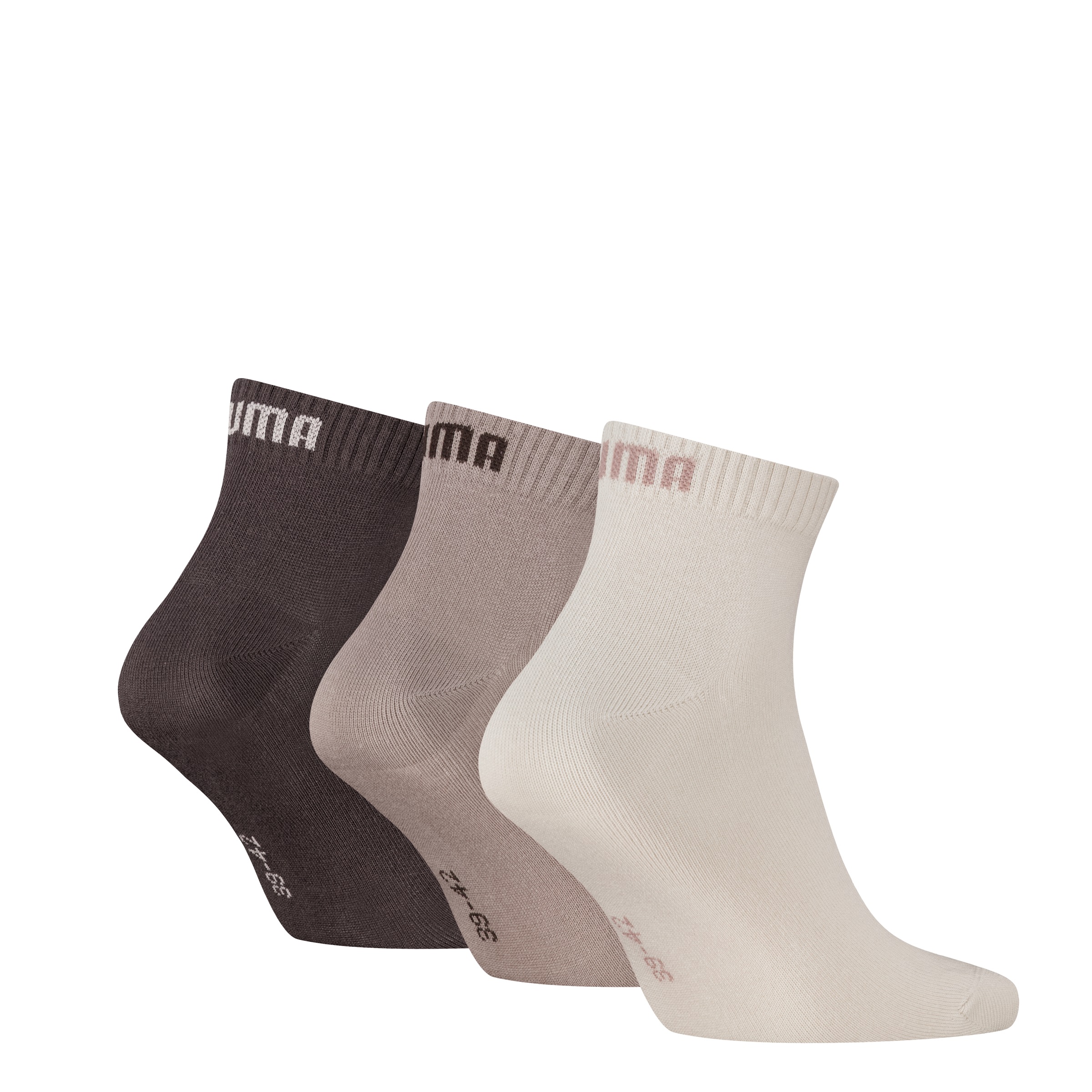 PUMA Kurzsocken "PUMA UNISEX QUARTER PLAIN 3P" 3 Paar, Atmungsaktiv, Rippen günstig online kaufen
