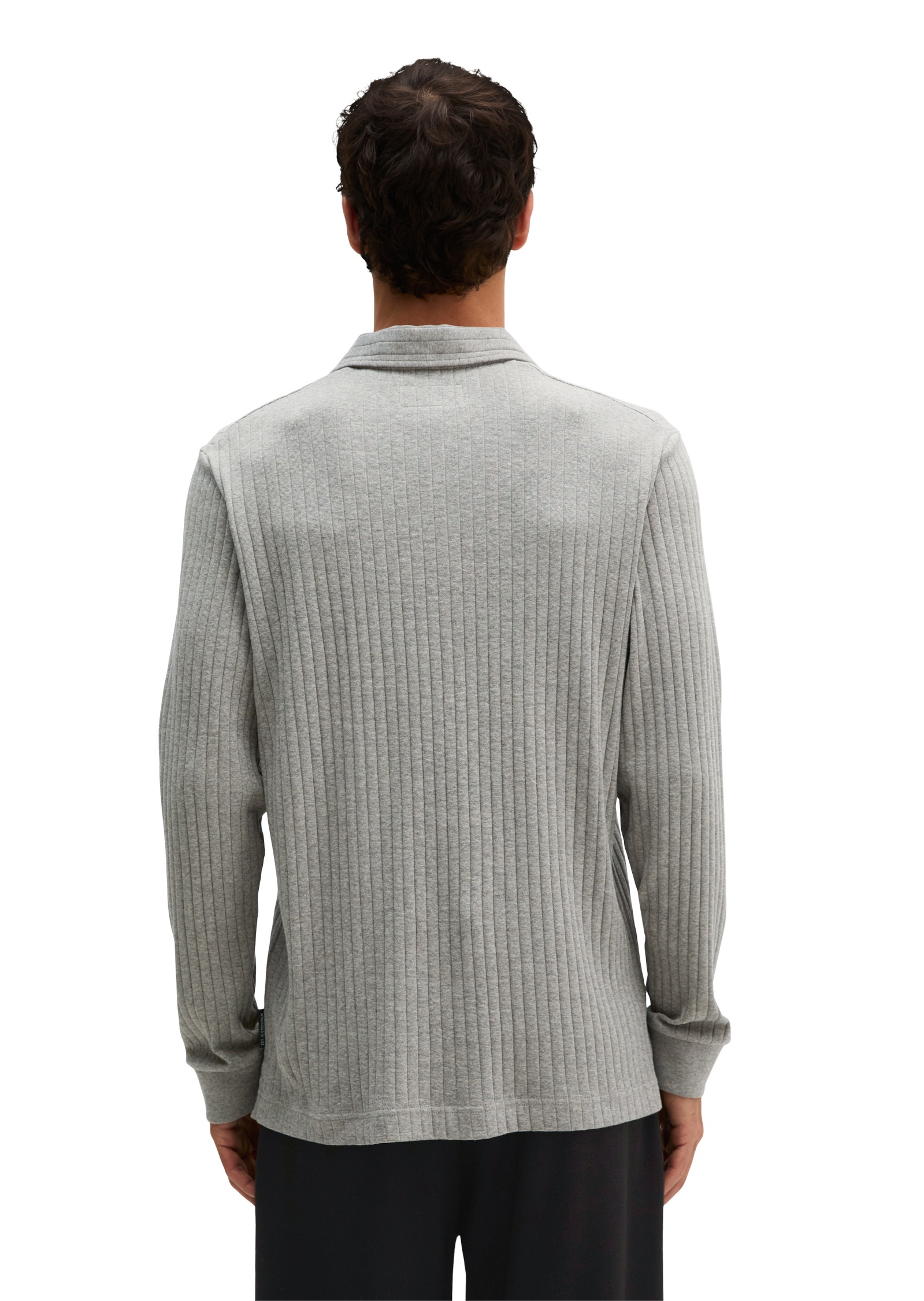 Marc O'Polo Langarm-Poloshirt »mit Rippenstruktur«