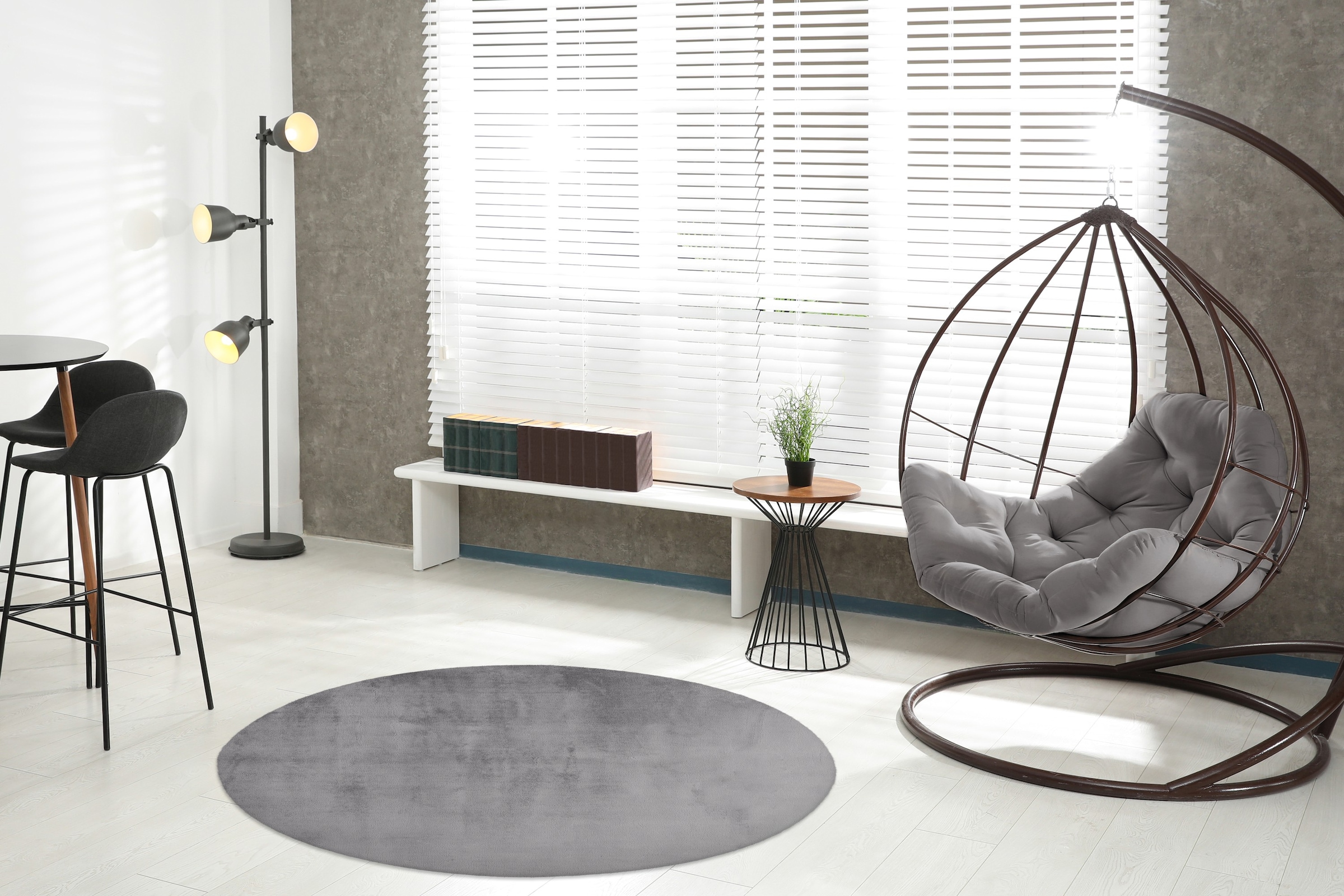 Kayoom Teppich »Cross 425« rund 21 mm Höhe Hochflor