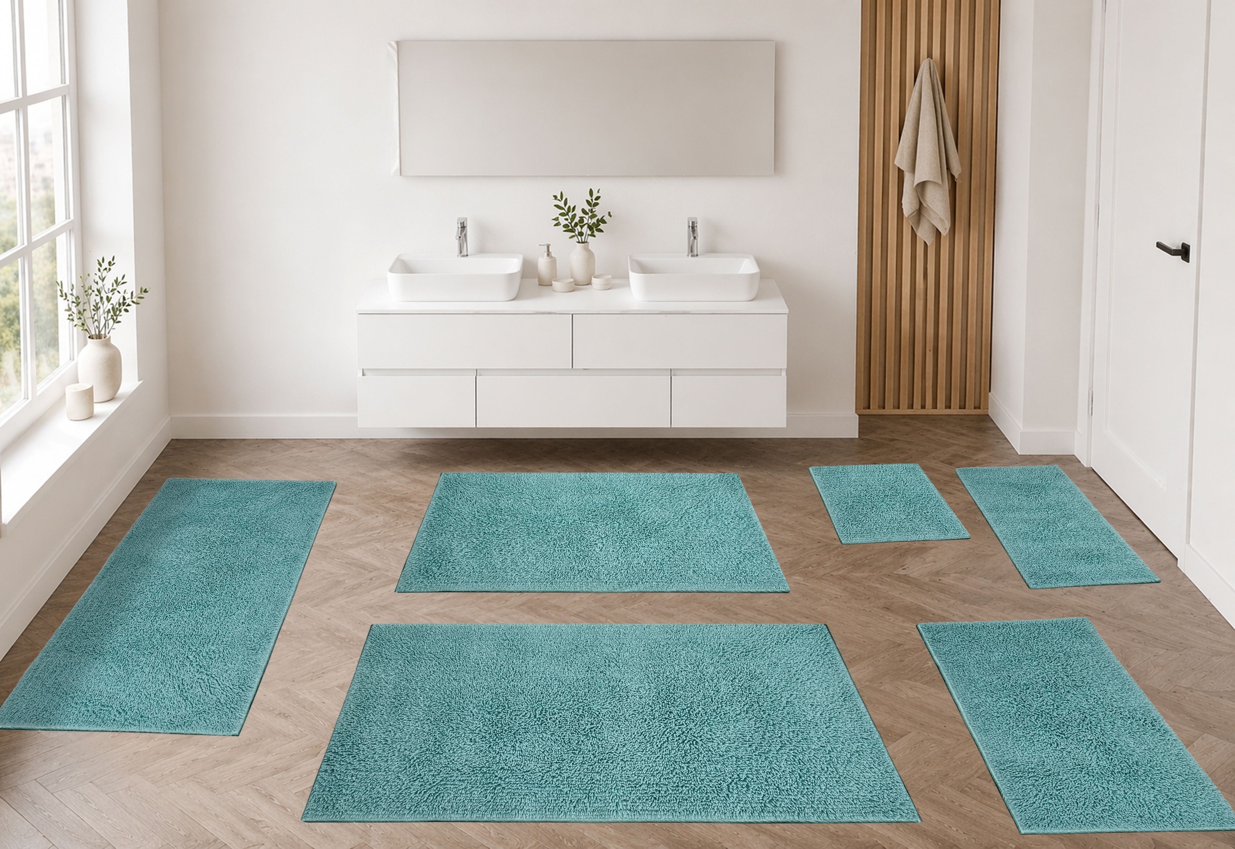 OTTO home Badematte »Xennia, Badvorleger, Badezimmer Teppich, Duschvorleger,« Höhe 28 mm rutschhemmend beschichtet schnell trocknend Badteppich, Uni Farben