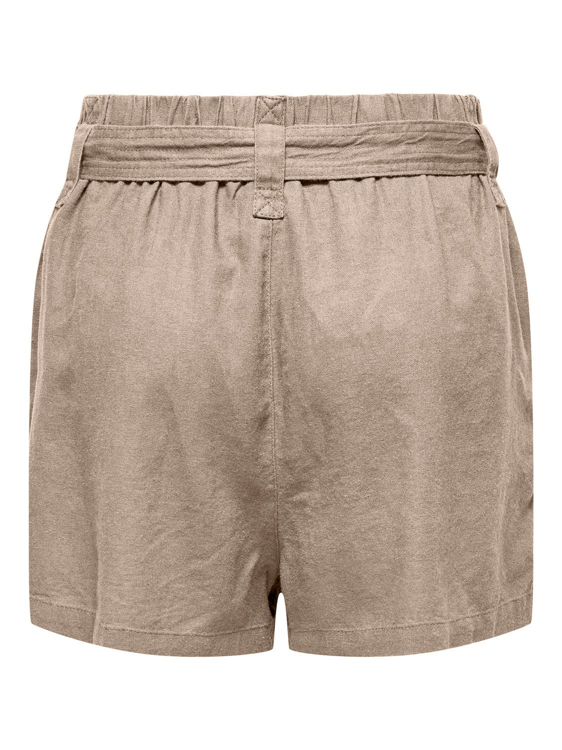 ONLY Shorts »ONLCARO HW LINEN BL BELT SHORTS CC PNT«, mit Leinen