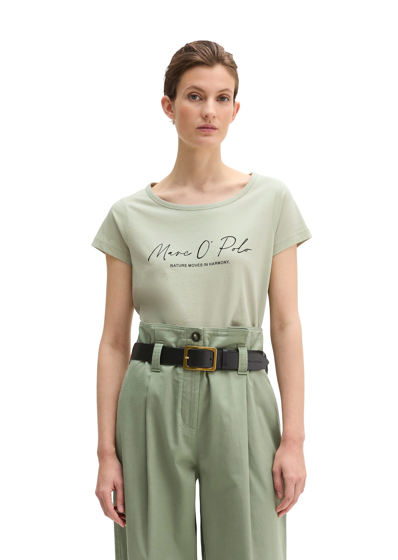T-Shirt MARC O'POLO "aus leichtem Single Jersey", Damen, Gr. XXL, calm sage, Obermaterial: 100% Baumwolle, unifarben, Basic, regular fit, U-Boot-Ausschnitt, Shirts T-Shirt