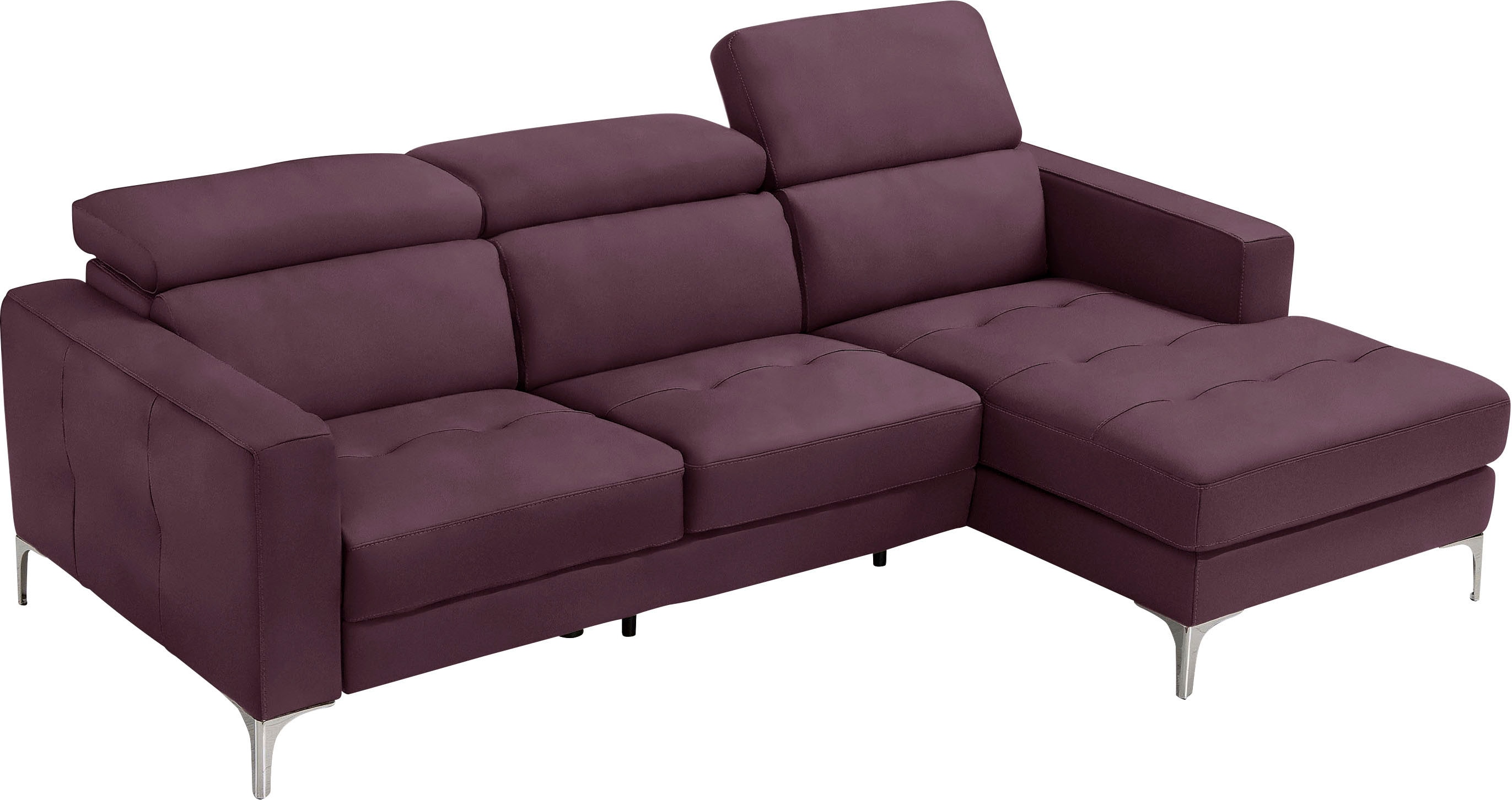 Egoitaliano Ecksofa "Matt, erstklassiger Sitzkomfort, aufwendige Detailverarbeitung, L-Form" mit verstellbaren Kopfteilen zum Relaxen