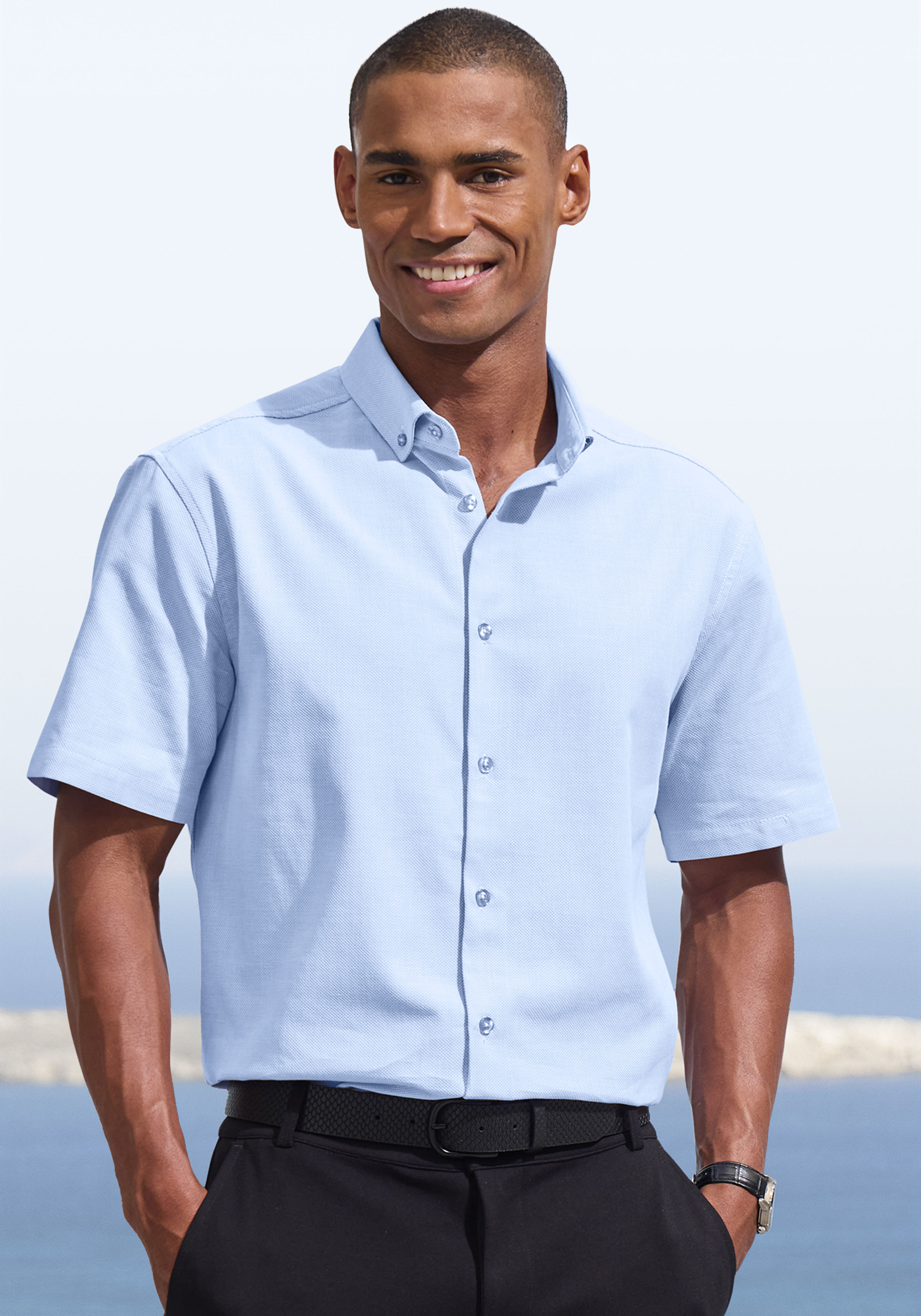 Thumbnail - H.I.S Kurzarmhemd "Regular Fit", in hochwertiger Struktur Optik