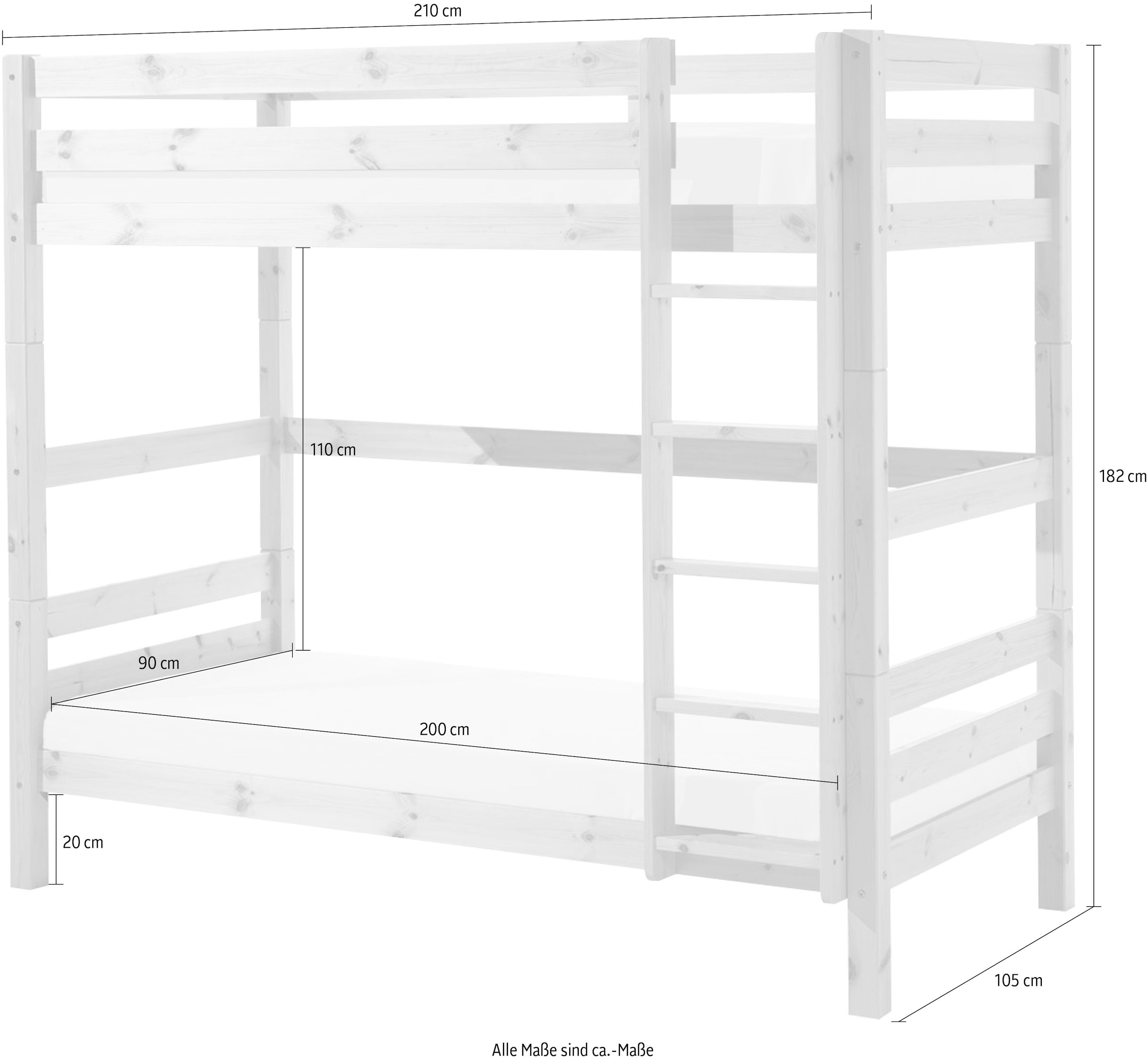 Vipack Etagenbett »Pino«, (Made in Europe), wahlweise mit Bettschublade