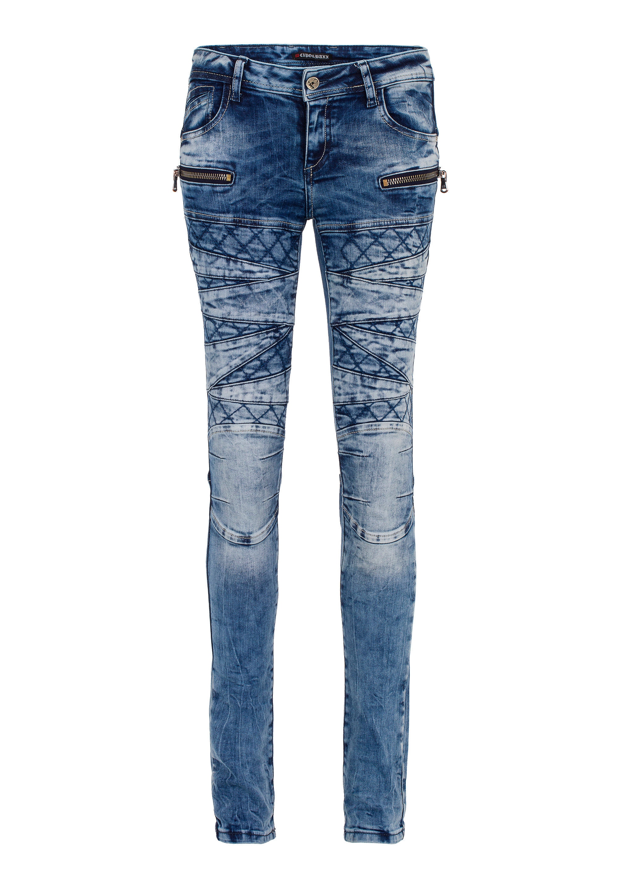 Cipo & Baxx Slim-fit-Jeans »Jeans«, mit coolen Stickelementen, WD381