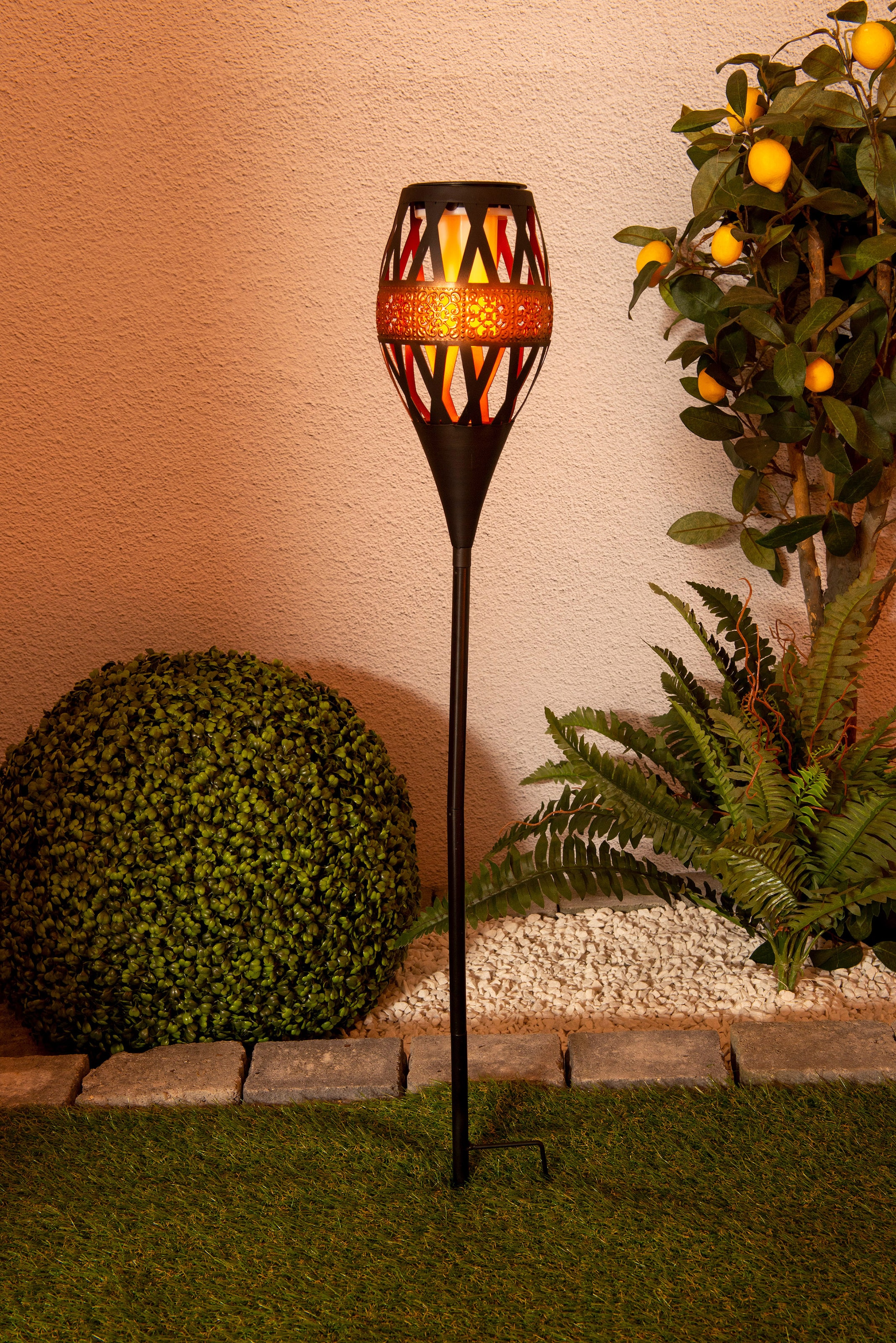 Solar »Flame 1 / BAUR LED LED flammig-flammig, Gartenfackel schwarz Deko,incl. Light«, 24x näve 0,05W,Farbe: LED´s rost |