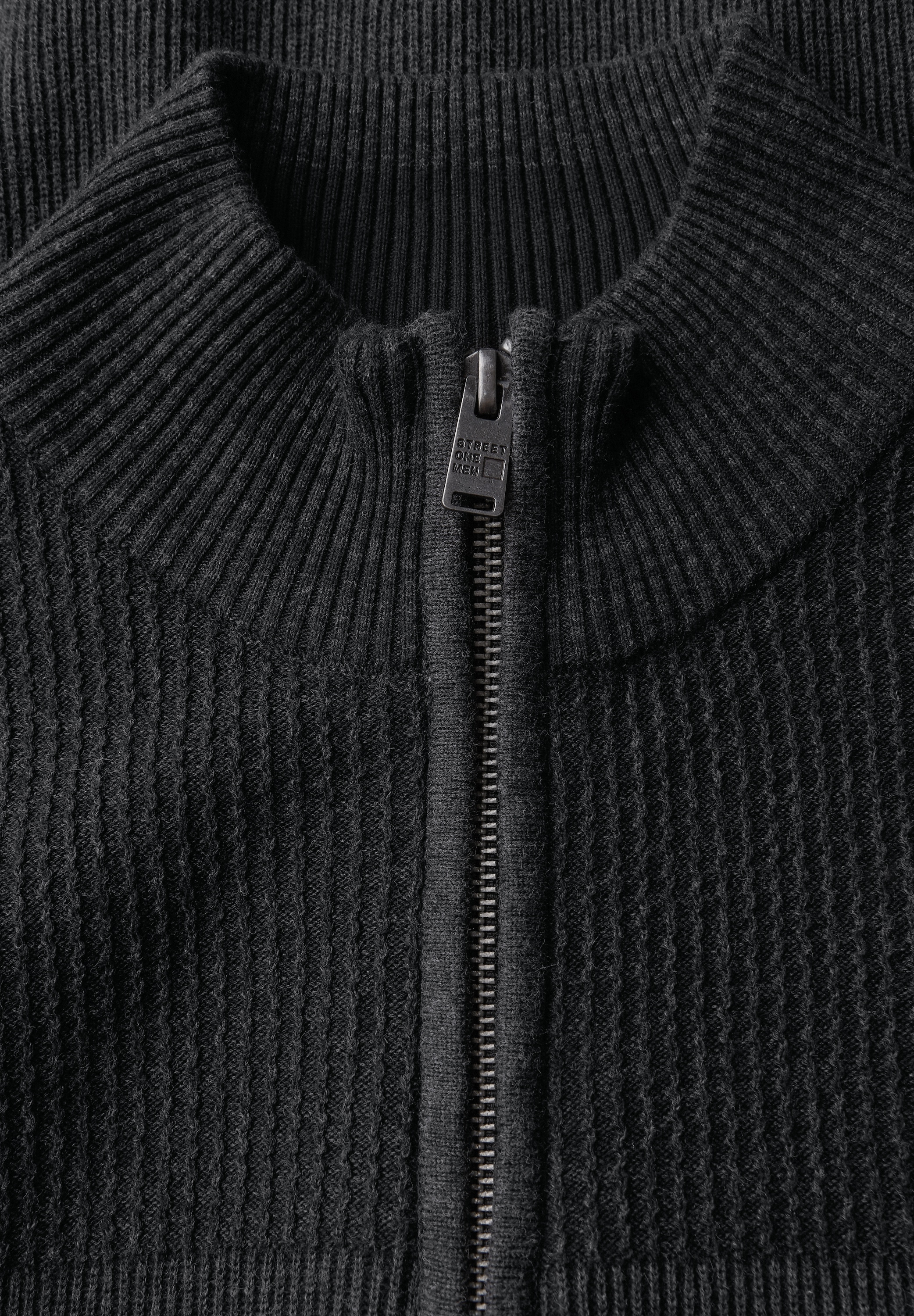 STREET ONE MEN Strickjacke, aus reiner Baumwolle