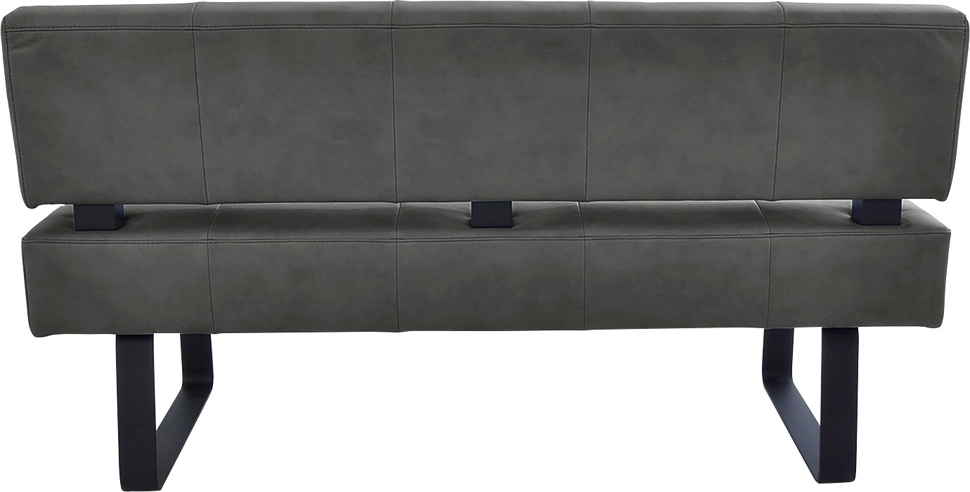 Polsterbank K+W KOMFORT & WOHNEN "Spider II", grau (anthrazit 88, schwarz), B:160cm H:88cm T:67cm, Sitzbänke, Polsterbank, Sitzsteppung, bequem durch Sandwichbauweise, Metallkufe in schwarz 3