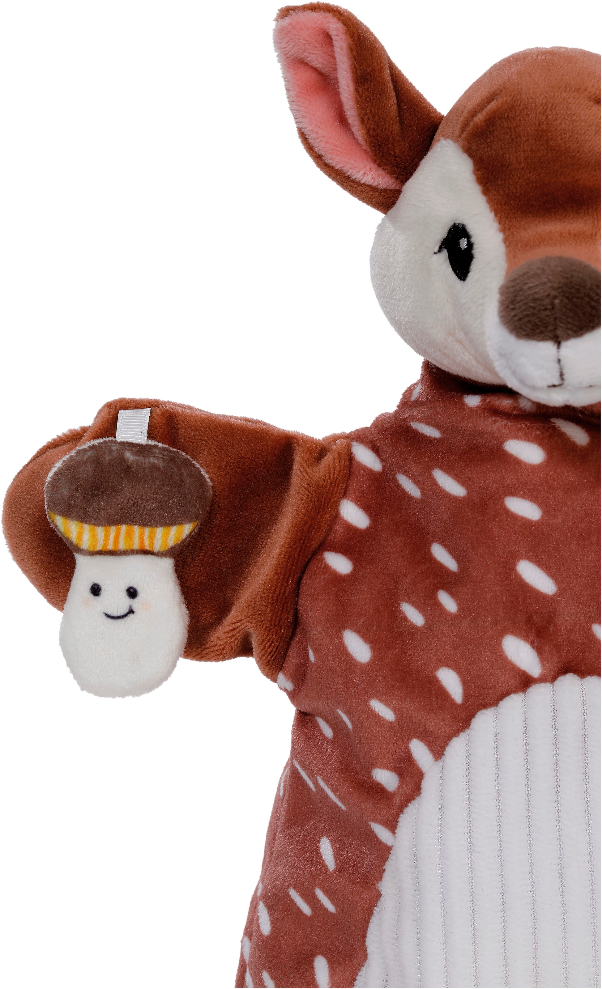 Nici Schmusetuch »My first NICI, Handpuppe Rehkitz 2in1 26x25 cm«, sanfte Materialmix aus glattem und geripptem Plüsch