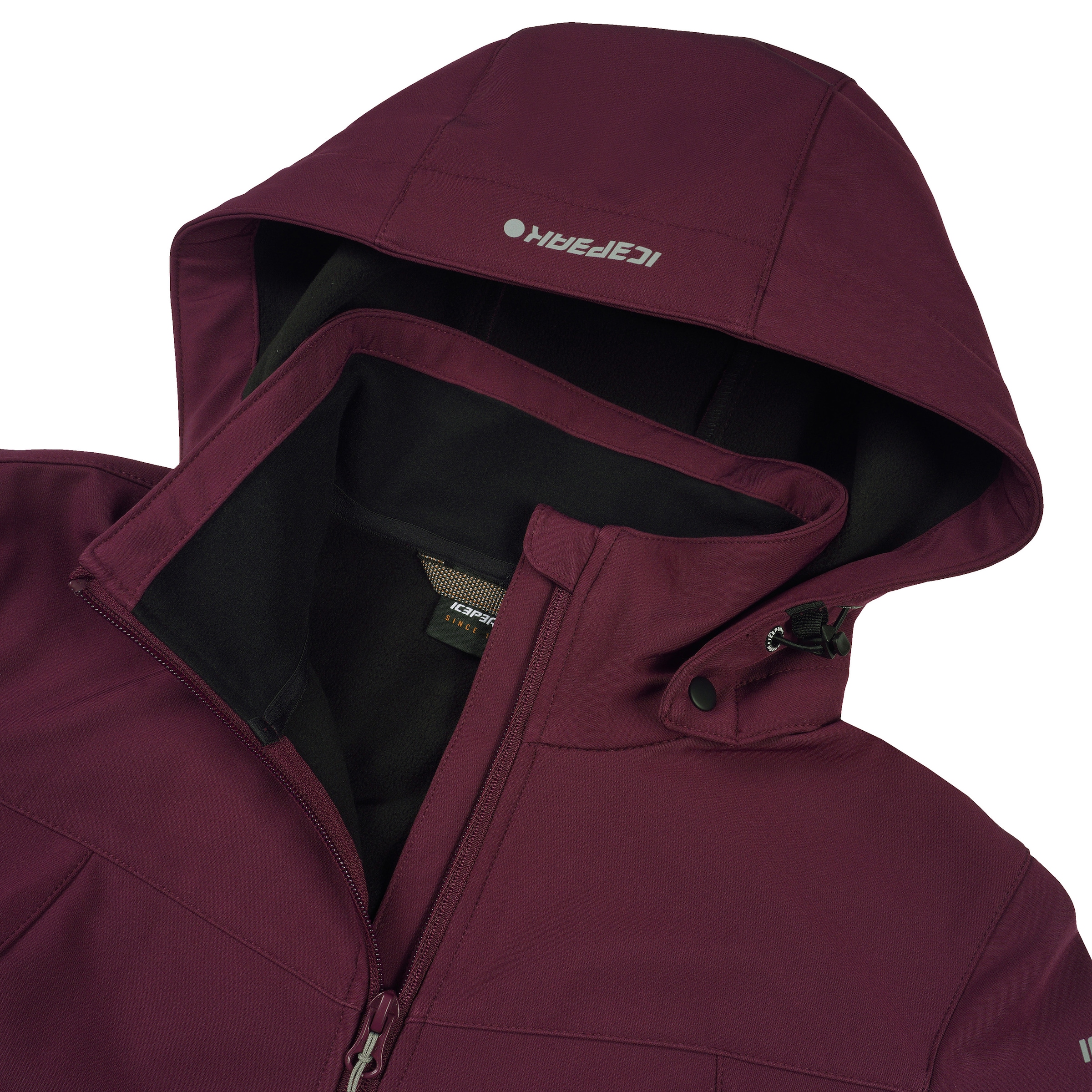 Softshelljacke »D für Icepeak SOFTSHELLJACKE Stehkragen bestellen | mit mit BAUR Kapuze, BRENHAM«, hohem