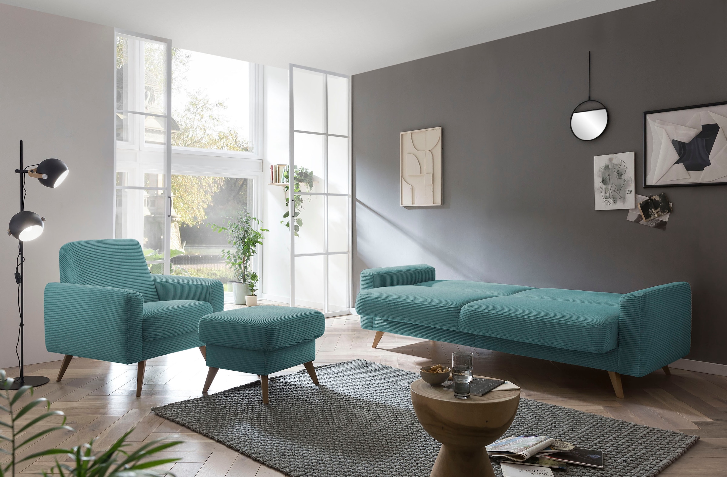 | - 3-Sitzer bestellen sofa Inklusive exxpo Bettkasten »Samso«, und BAUR Bettfunktion fashion
