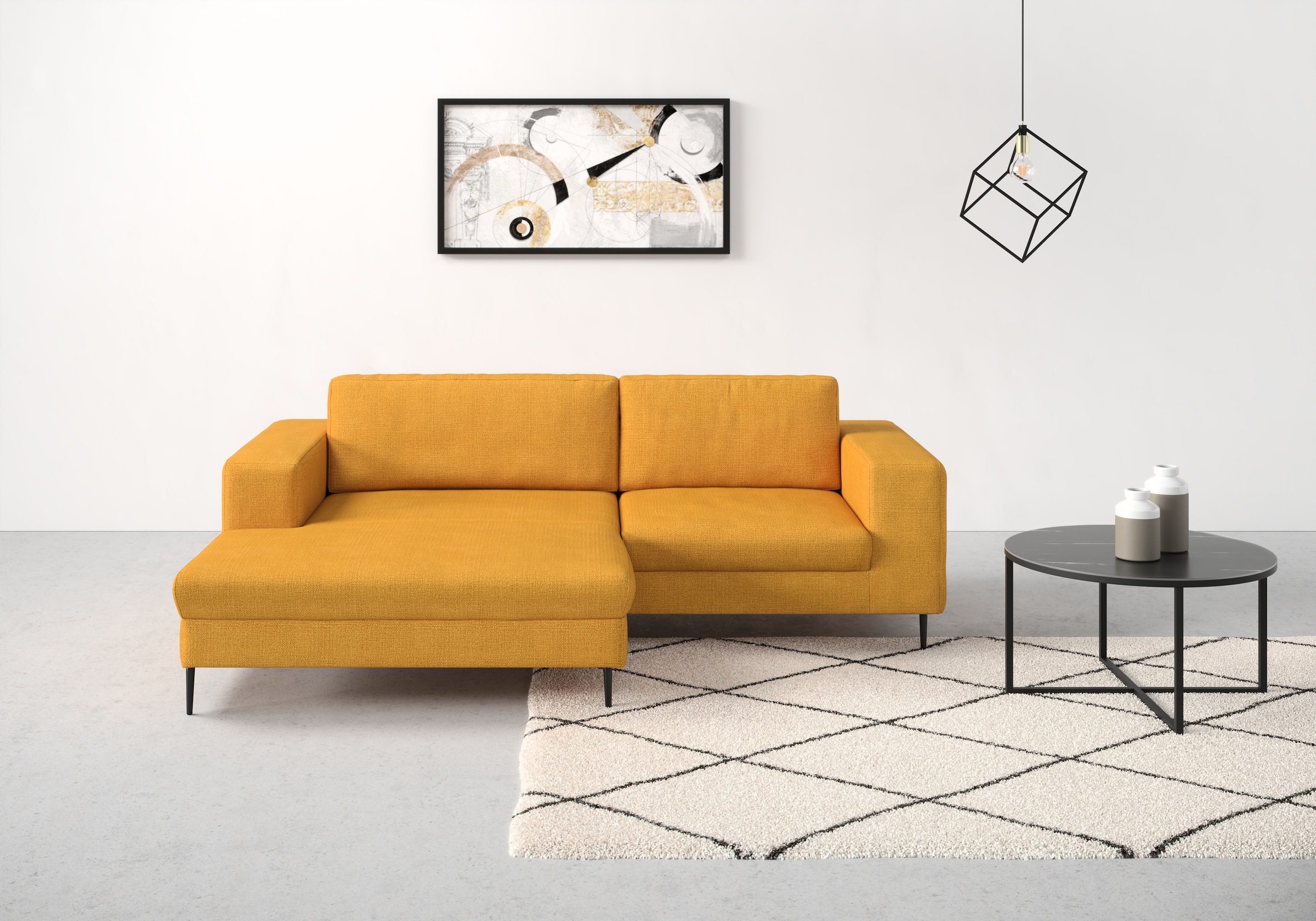 DOMO collection Ecksofa »Modica kompakt und elegant, Breite 244, L-Form«, moderne Optik mit extrabreiter Recamiere, auch in Cord