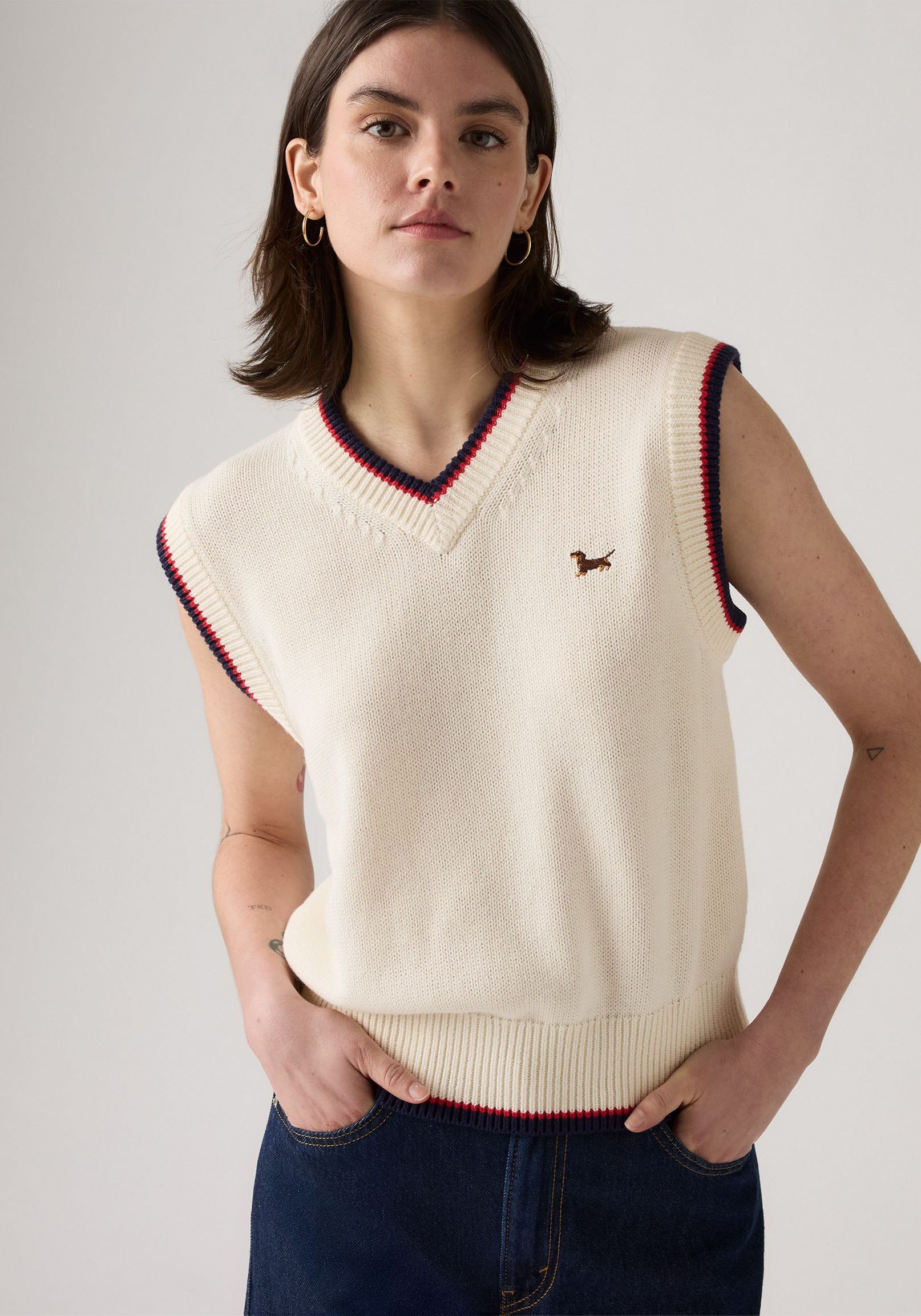 Levis Pullunder "CHARLIE VNECK VES", Feinstrick mit Wollanteil günstig online kaufen